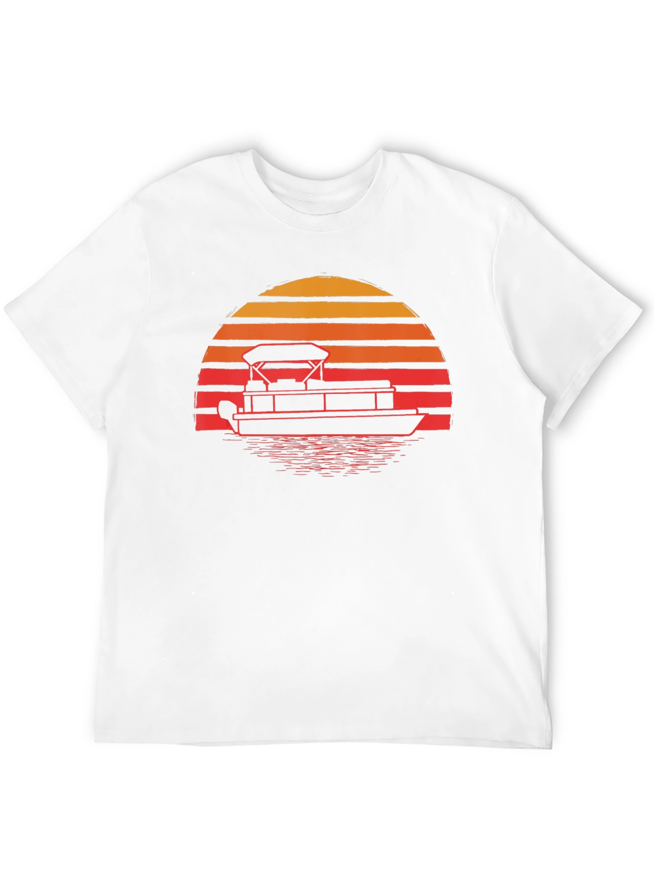 Pontoon Boat Sunset Graphic Tee