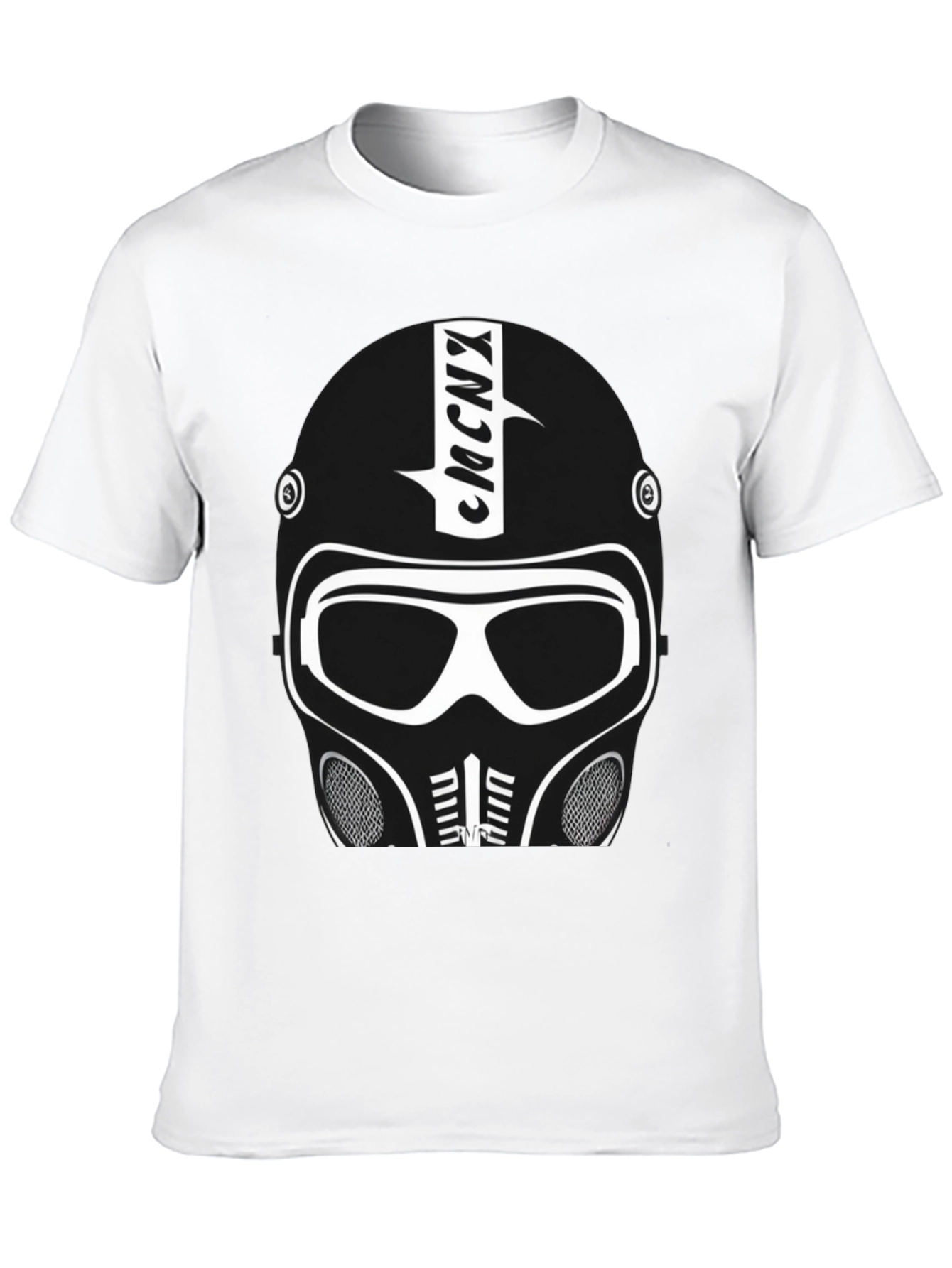 Futuristic Helmet Graphic T-Shirt - Black