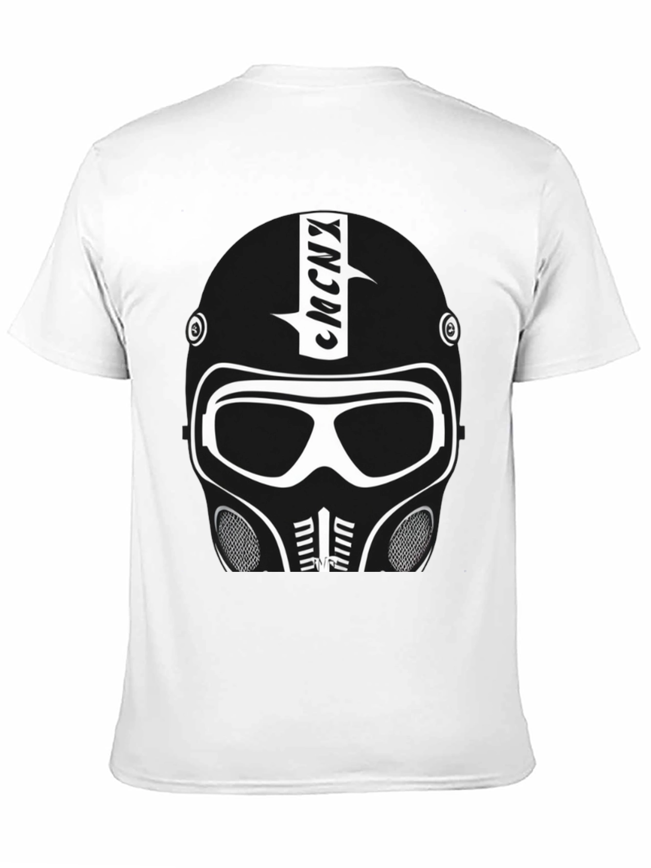Futuristic Helmet Graphic T-Shirt - Black