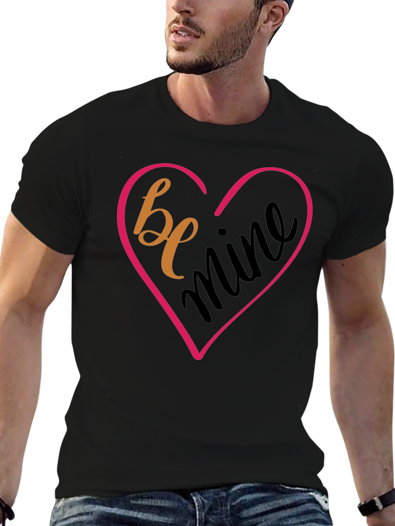 Be Mine Valentines Day Black T-Shirt