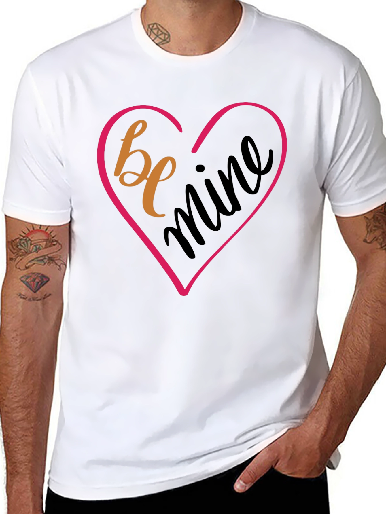 Be Mine Valentines Day Black T-Shirt
