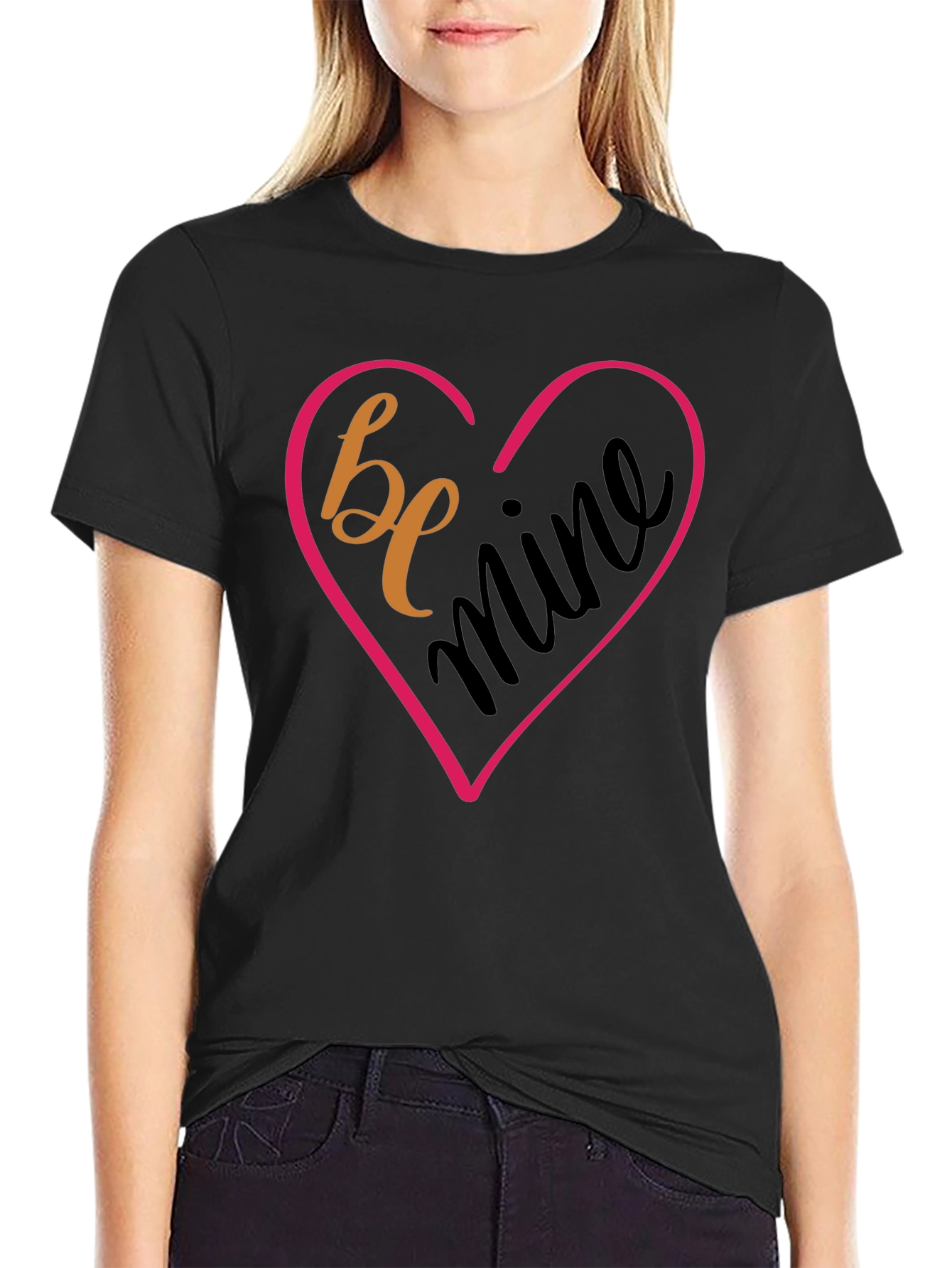 Be Mine Valentines Day Black T-Shirt