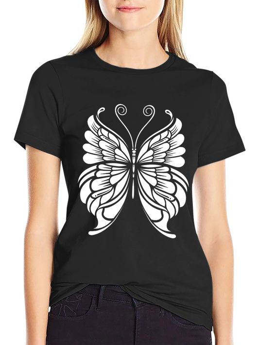 Butterfly Graphic T-Shirt - Black Cotton Tee