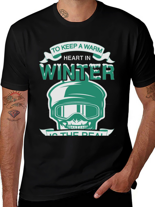 Winter Heart Skull Graphic Tee