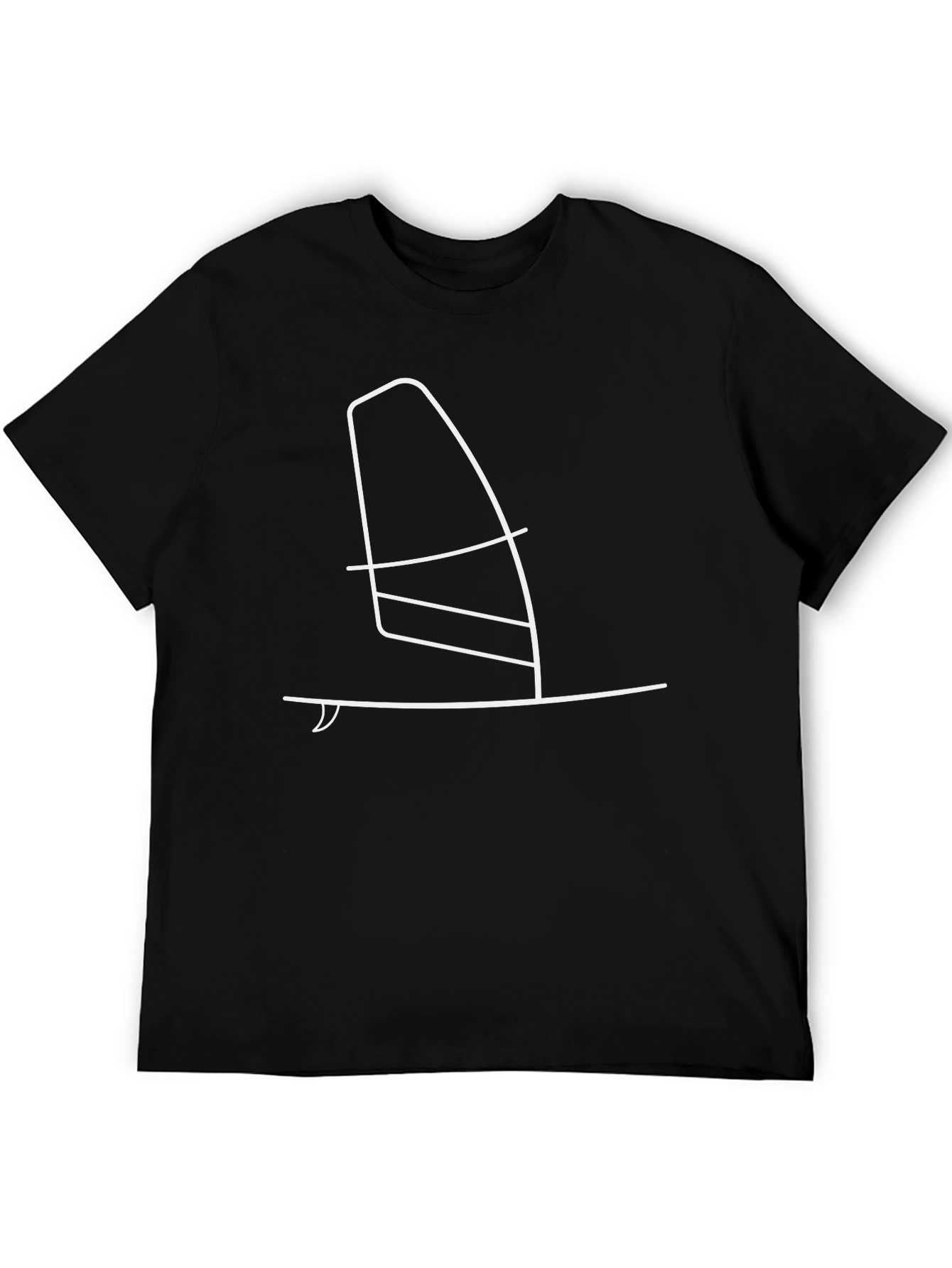 Black T-Shirt with Windsurfing Graphic
