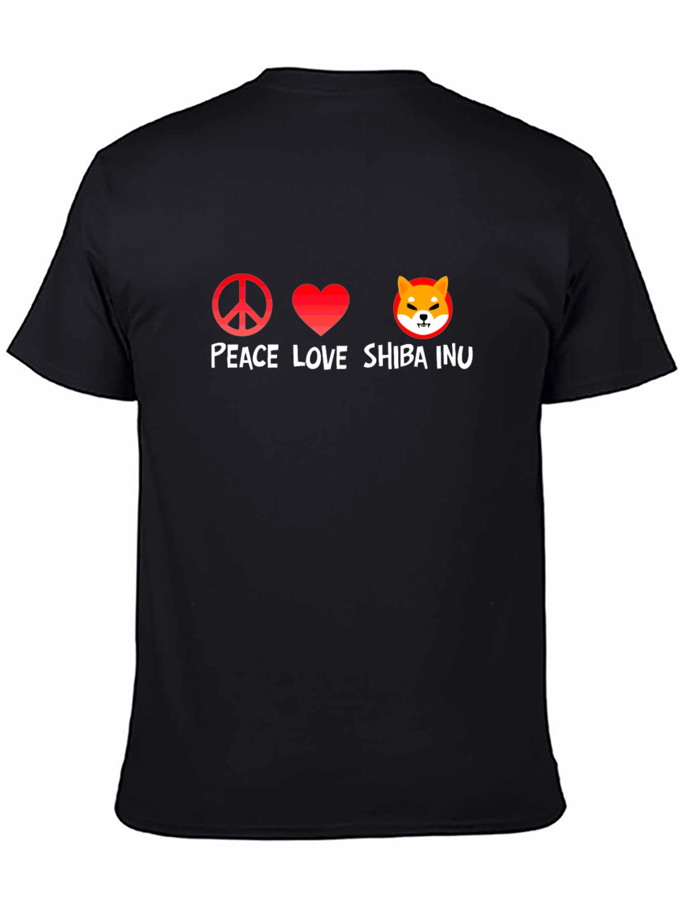 Peace Love Shiba Inu Black Graphic Tee
