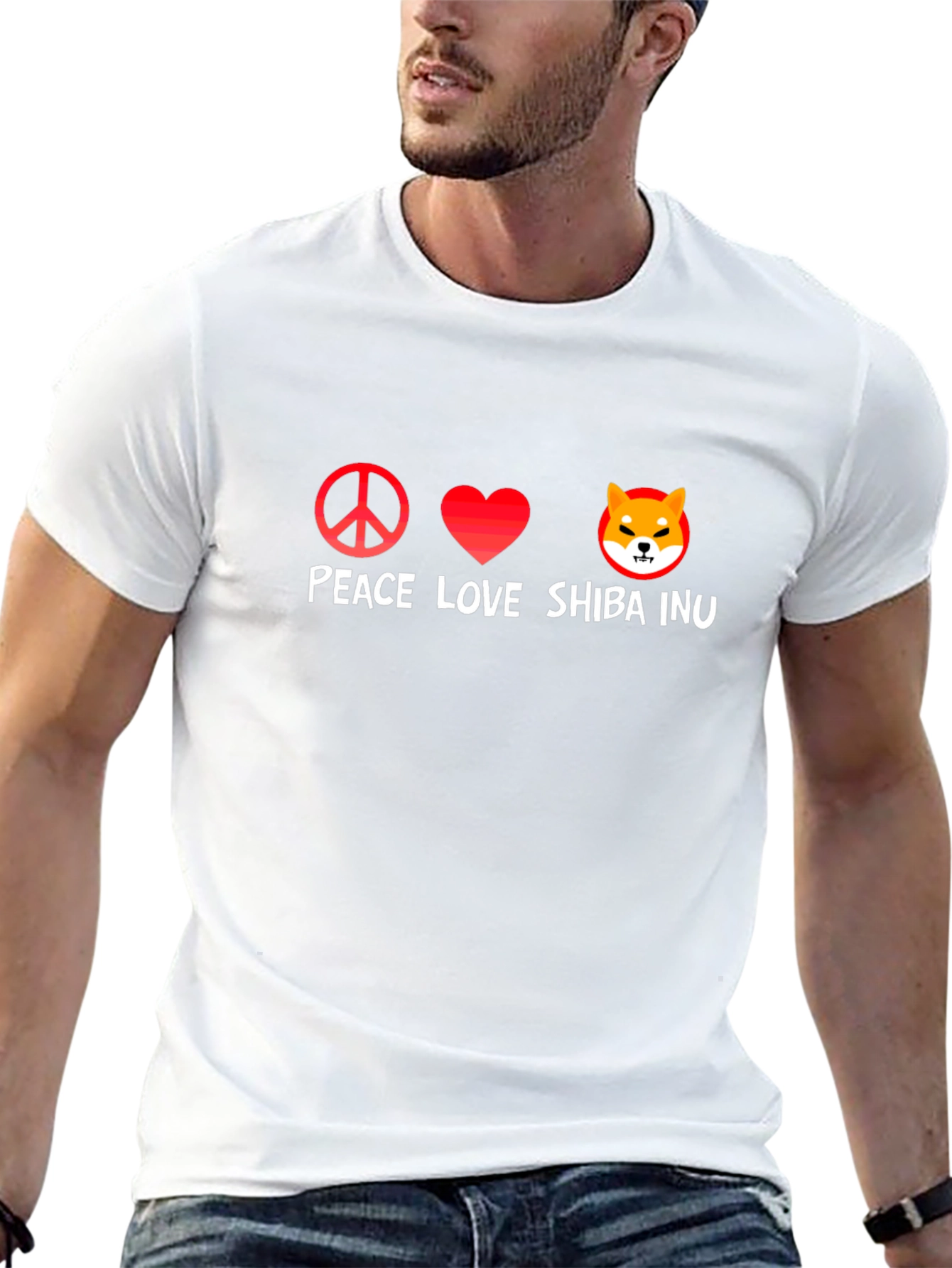 Peace Love Shiba Inu Black Graphic Tee