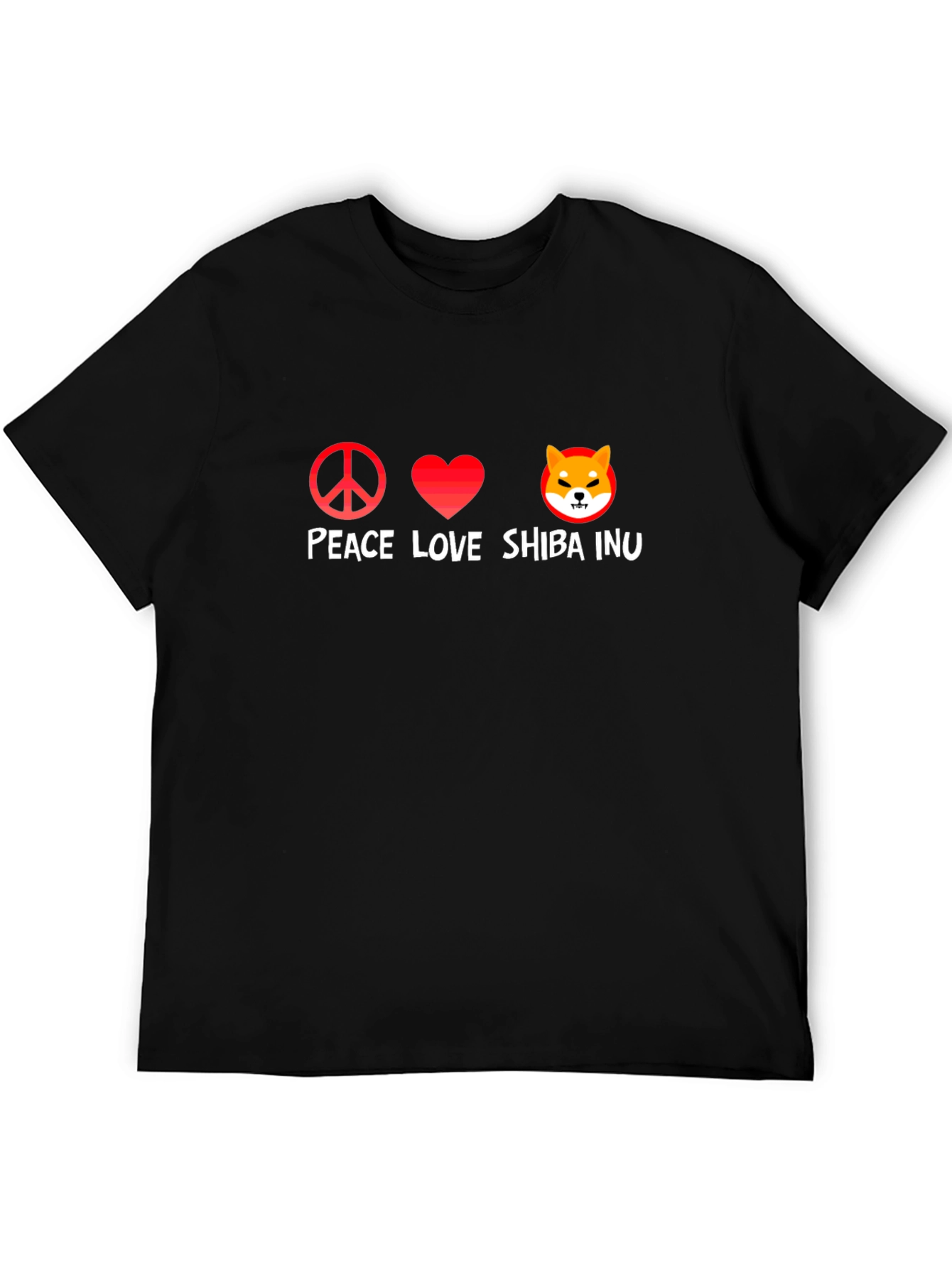 Peace Love Shiba Inu Black Graphic Tee