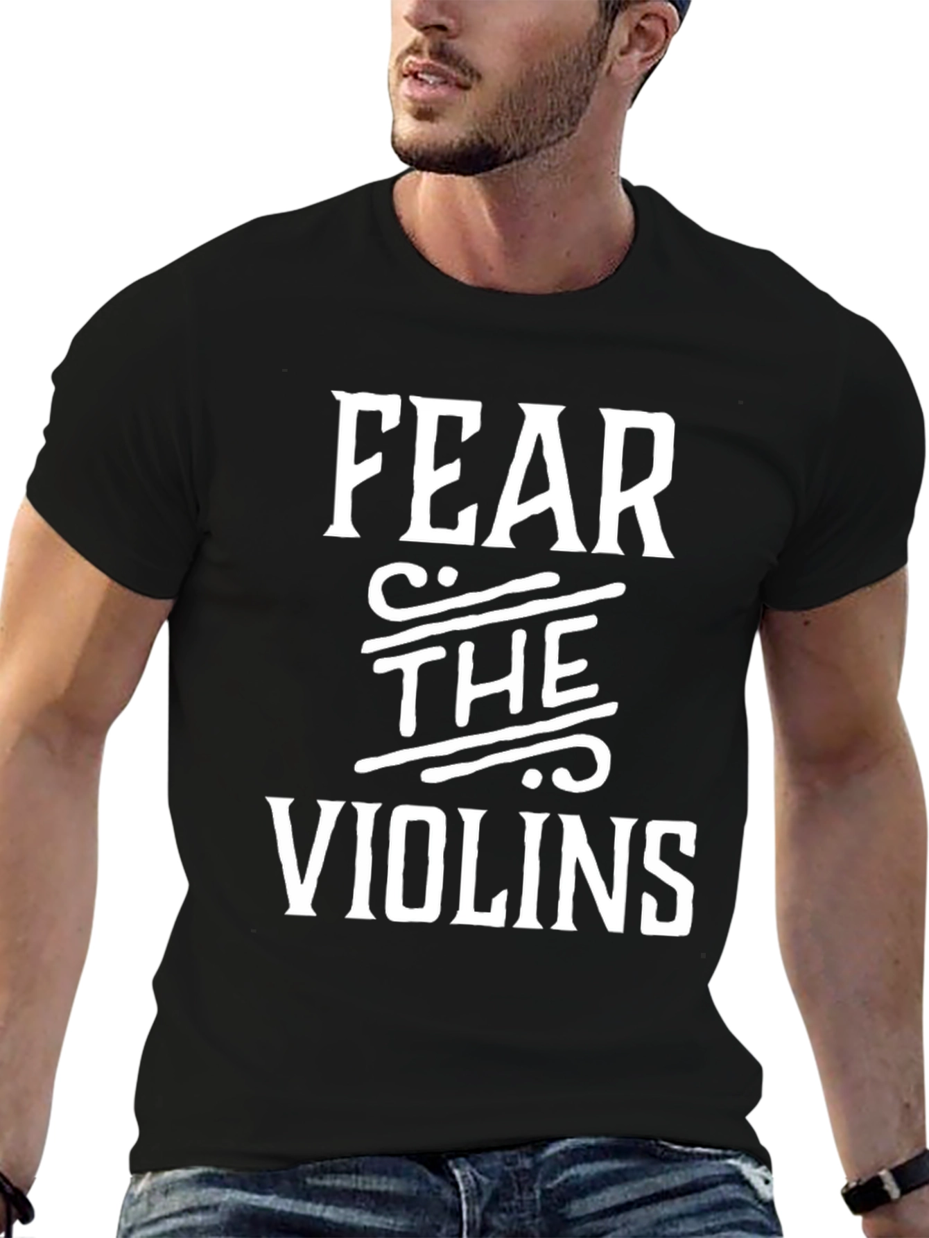 Fear The Violins Graphic Tee - Black Cotton T-Shirt