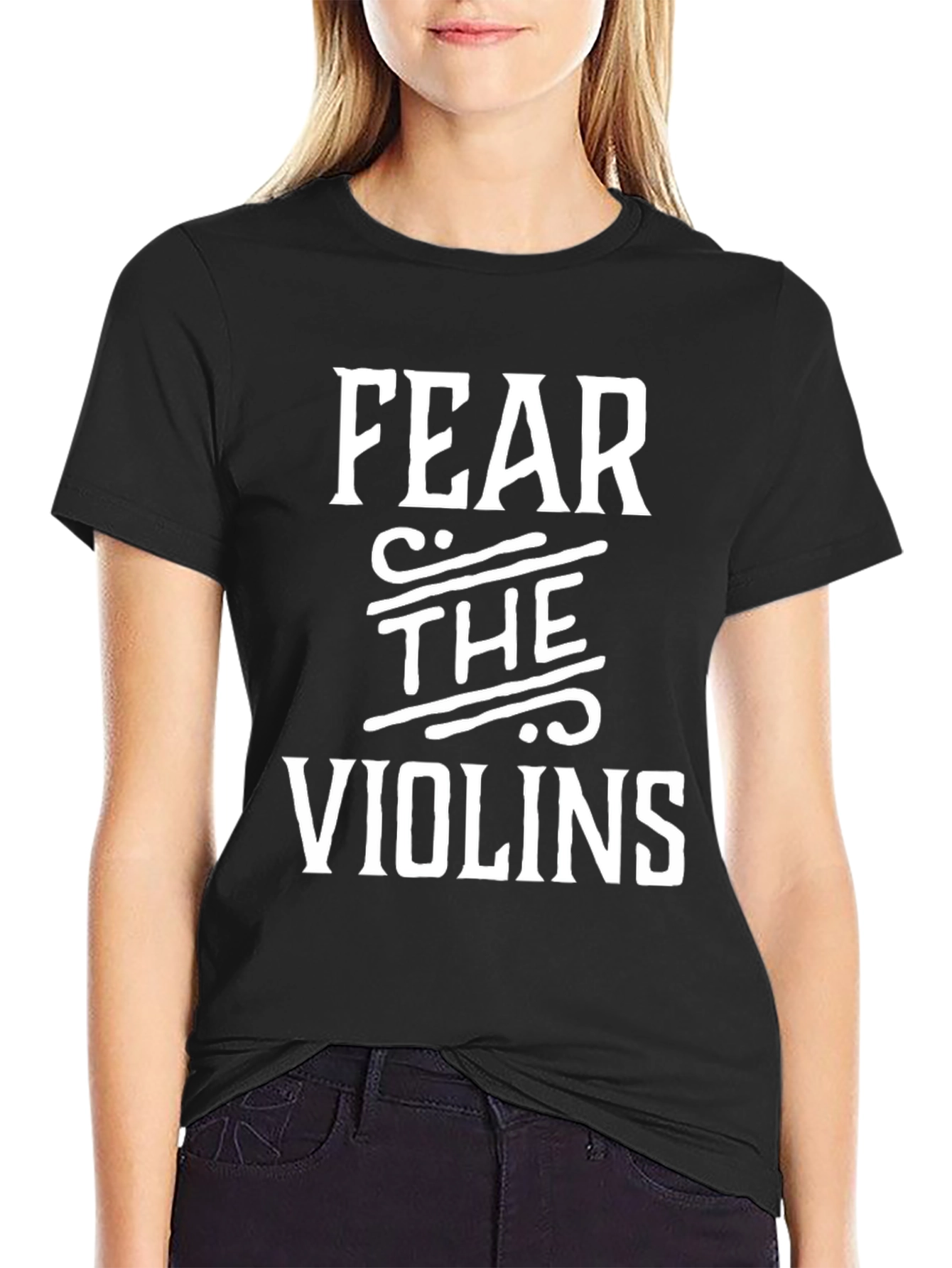 Fear The Violins Graphic Tee - Black Cotton T-Shirt