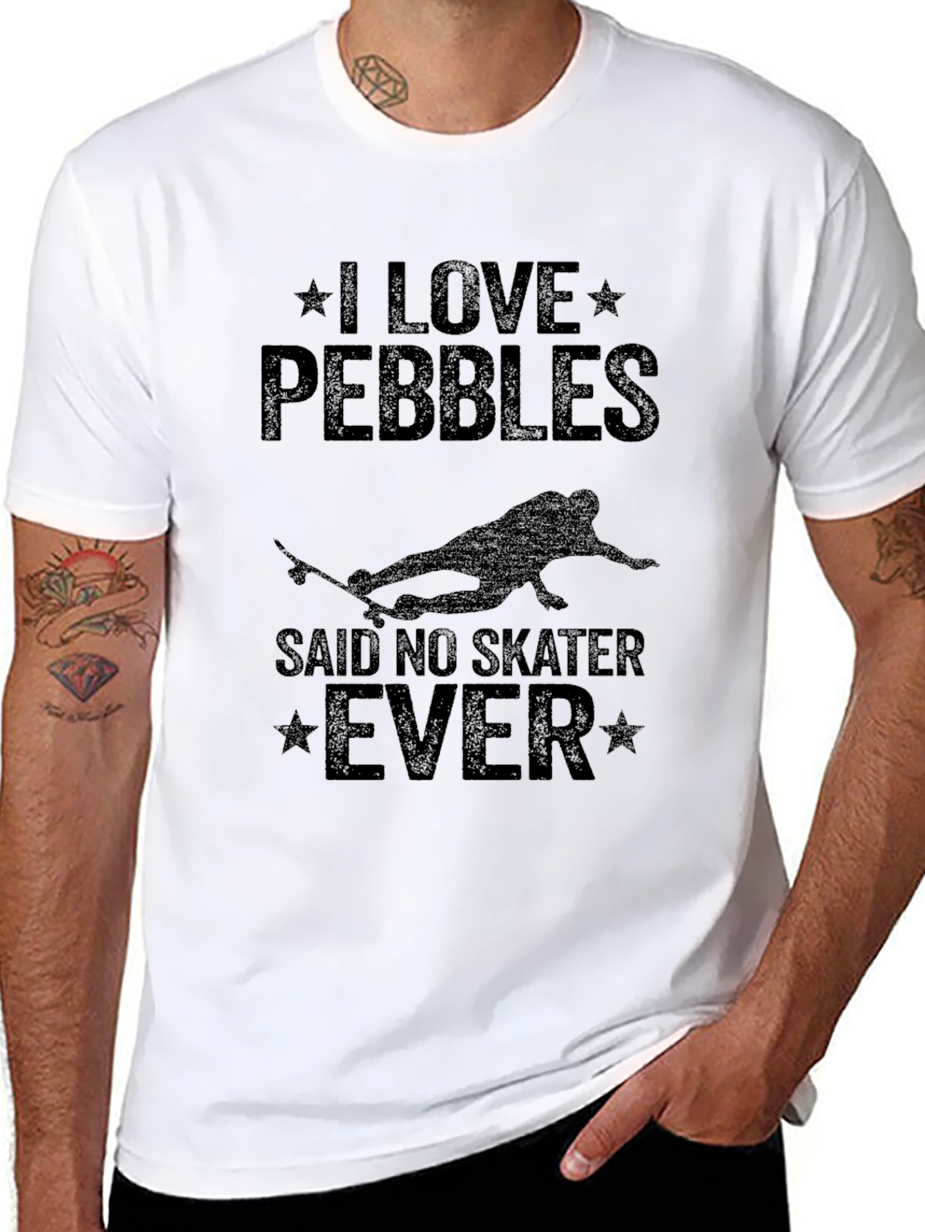I Love Pebbles Funny Skater T-Shirt
