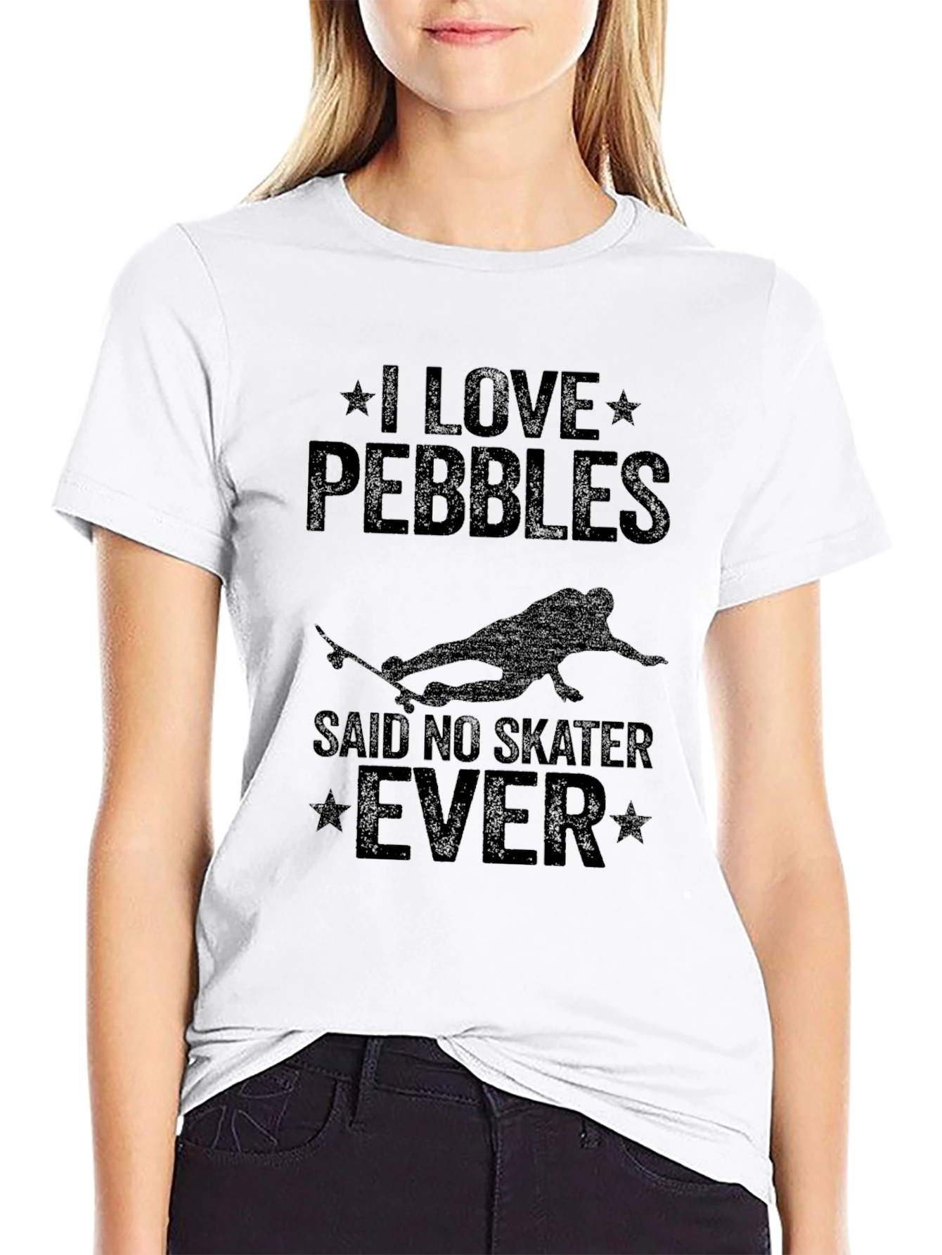 I Love Pebbles Funny Skater T-Shirt