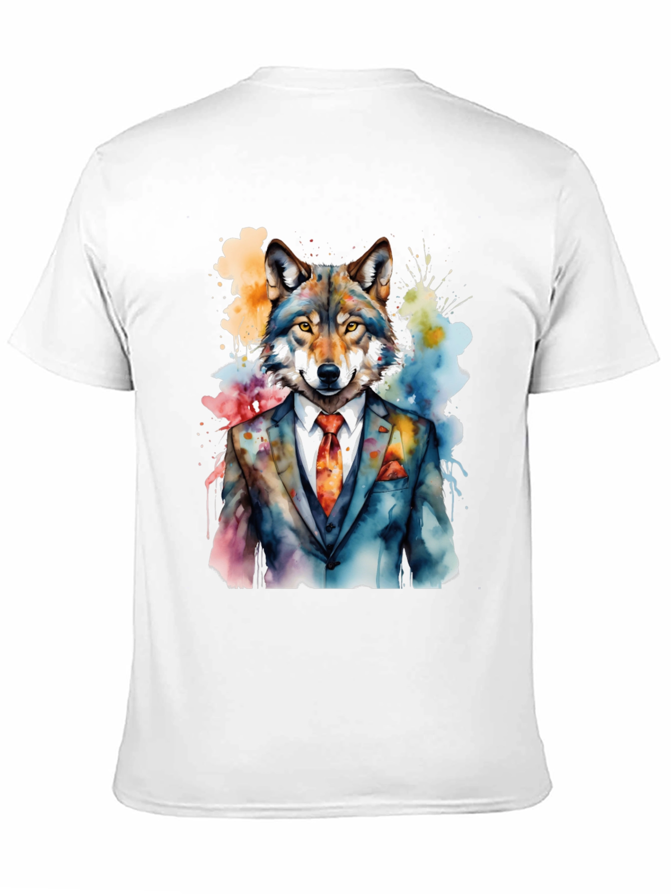 Wolf in Suit Graphic T-Shirt - Mens Black Tee
