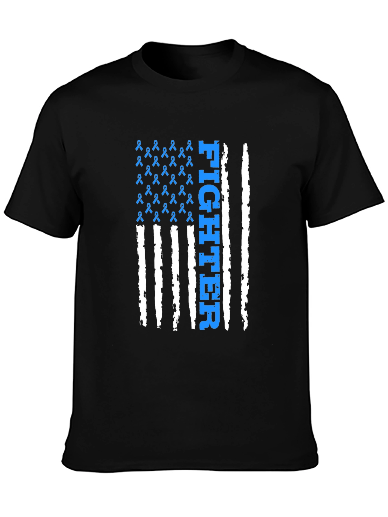 Fighter Ribbon American Flag Graphic T-Shirt