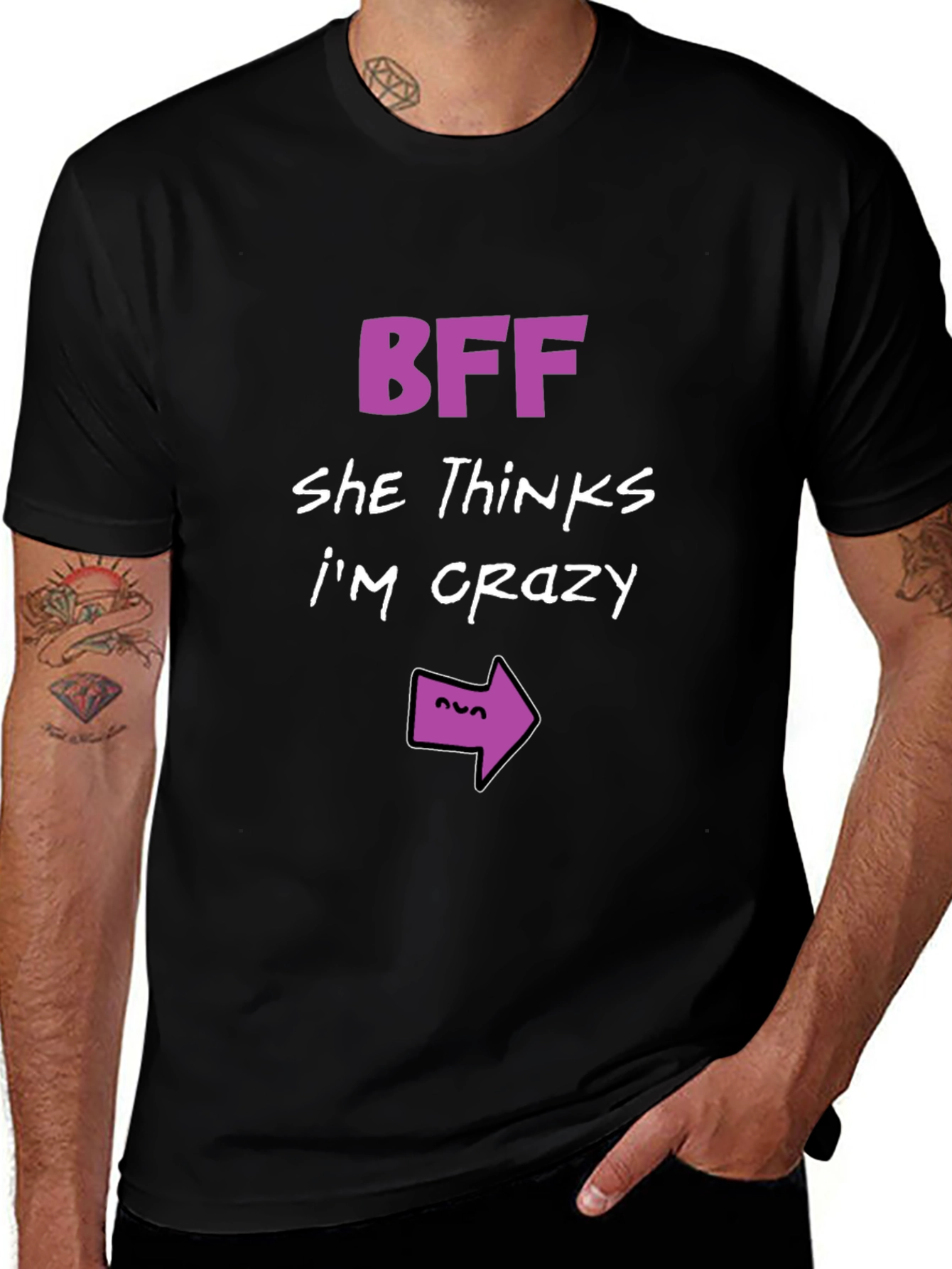 BFF Crazy Arrow T-Shirt - Funny Matching Tee