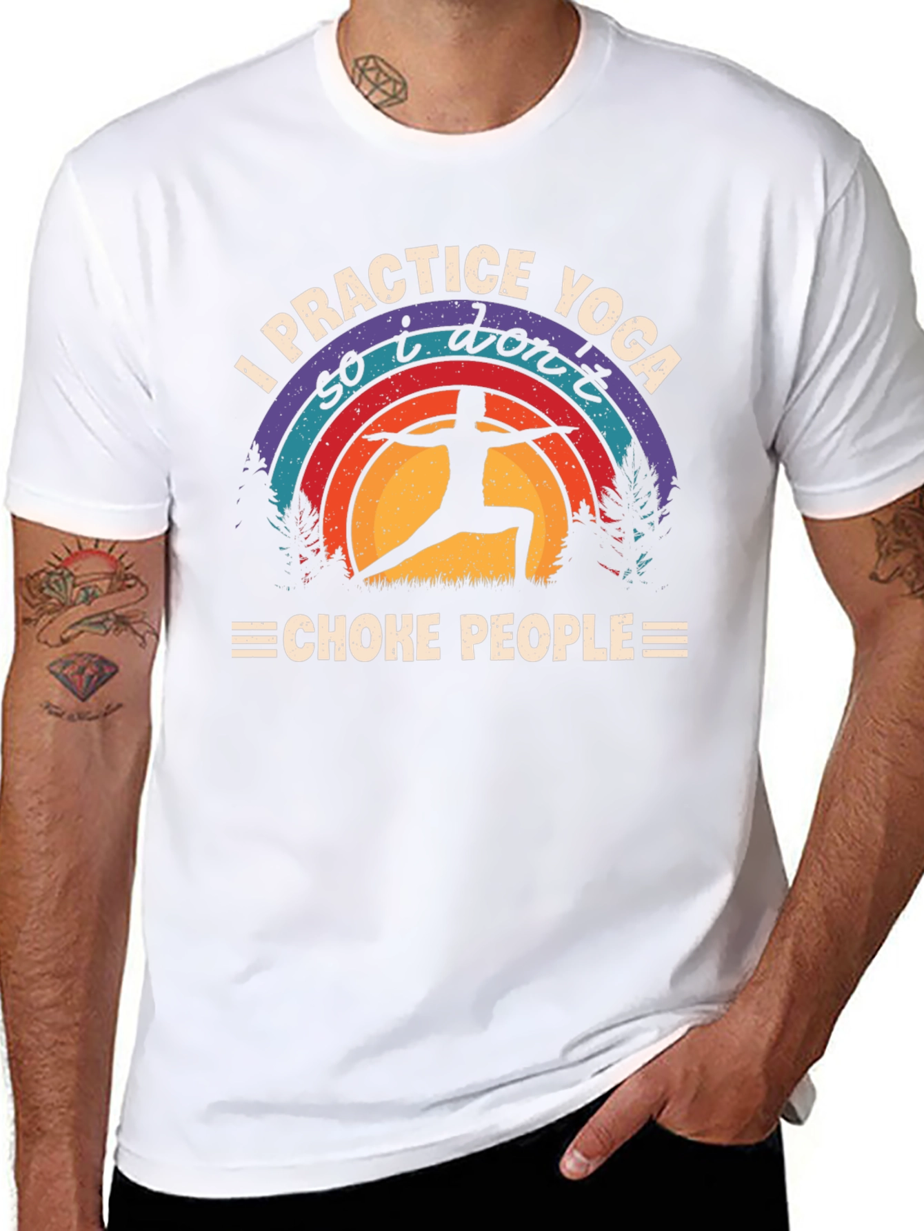 Yoga Practice T-Shirt - Dont Choke People Graphic Tee
