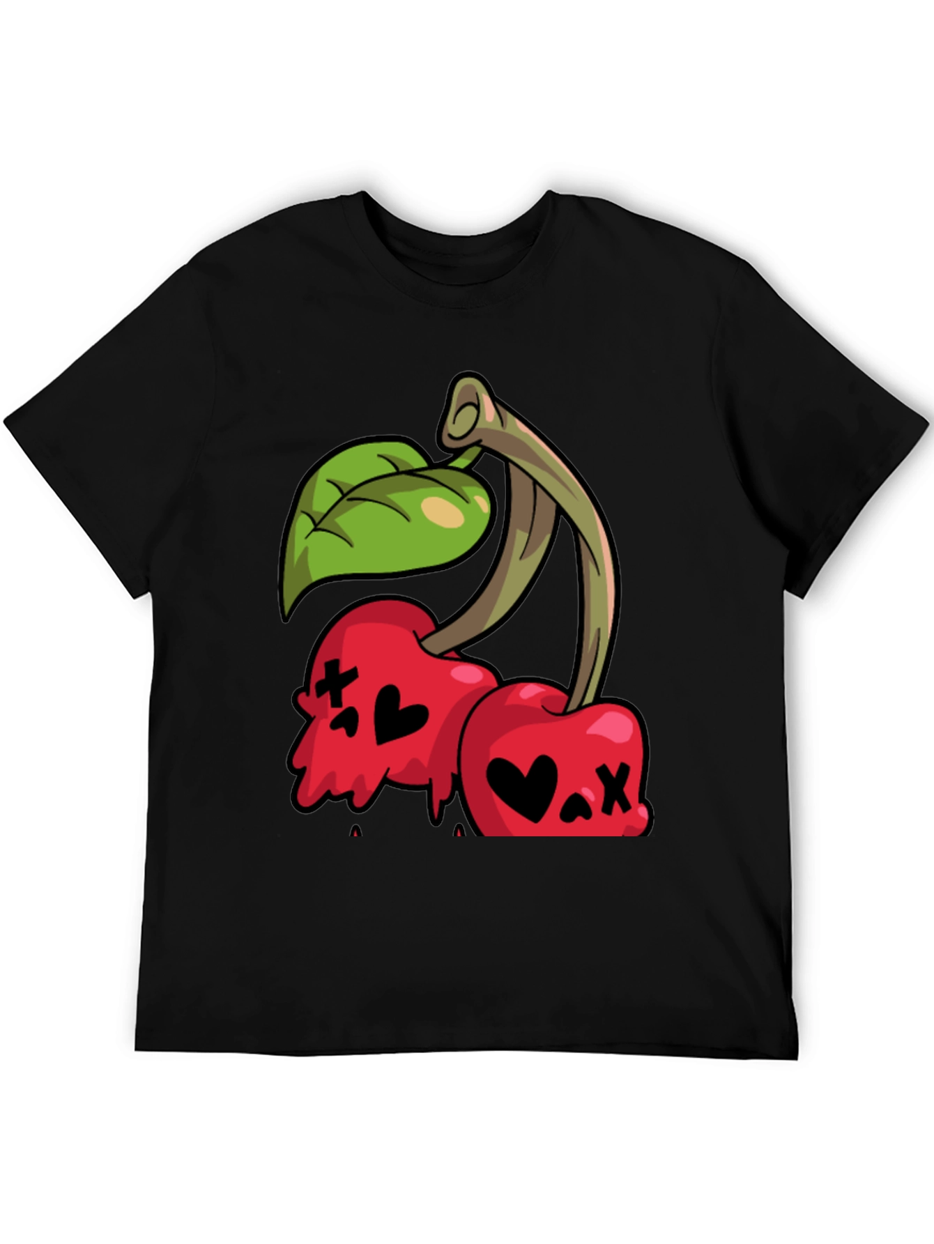 Cherry Skull Graphic Tee - Edgy Style