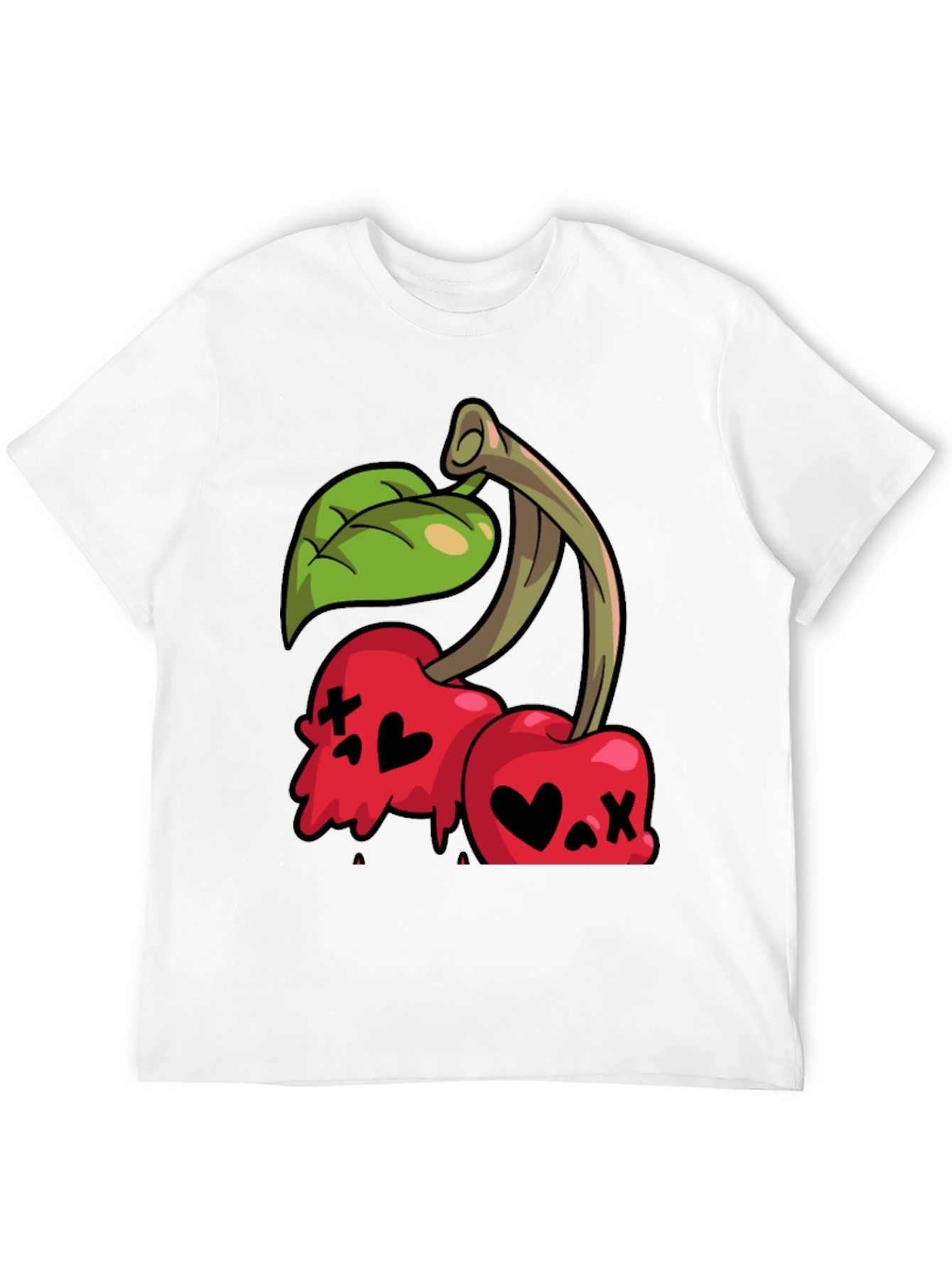 Cherry Skull Graphic Tee - Edgy Style