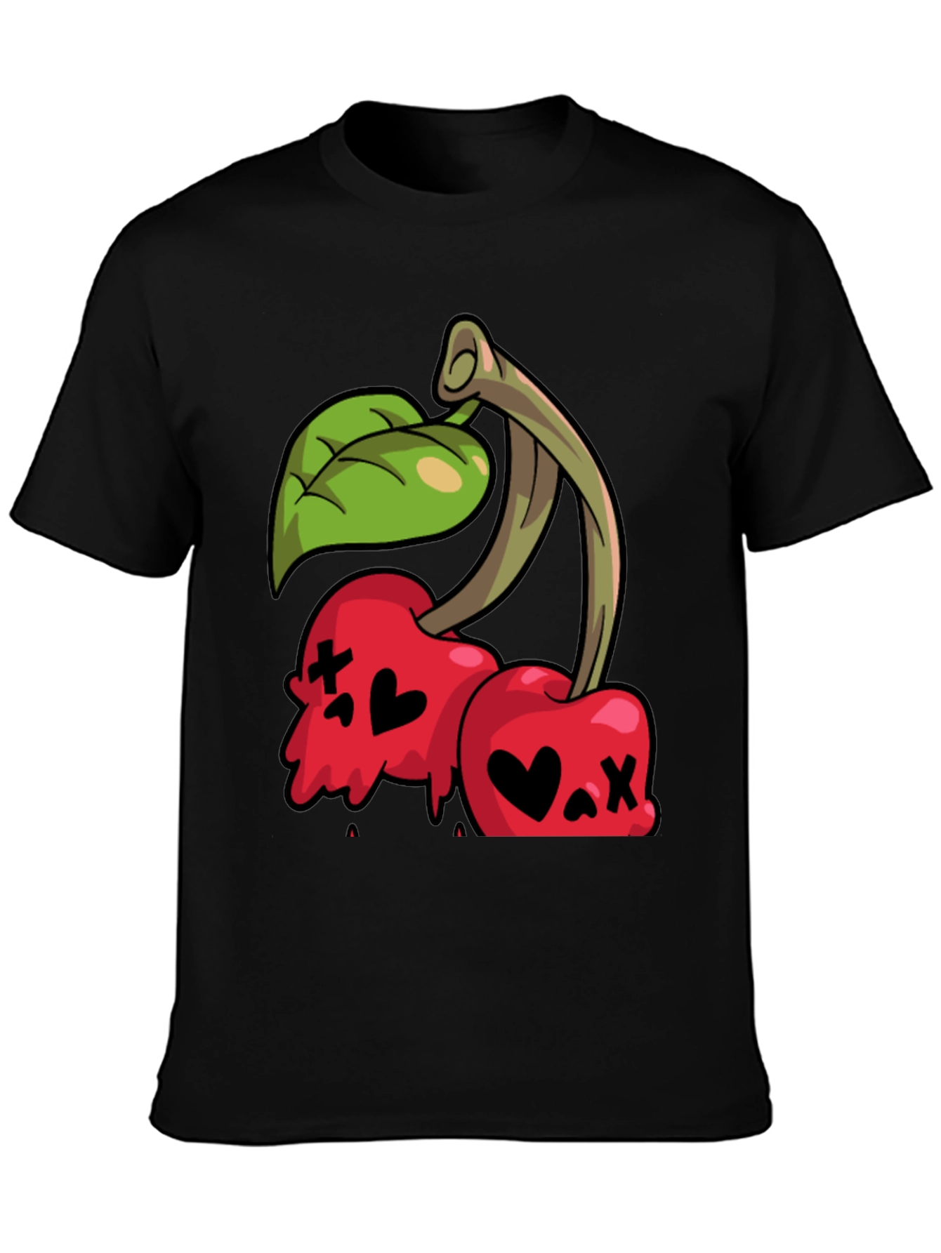 Cherry Skull Graphic Tee - Edgy Style