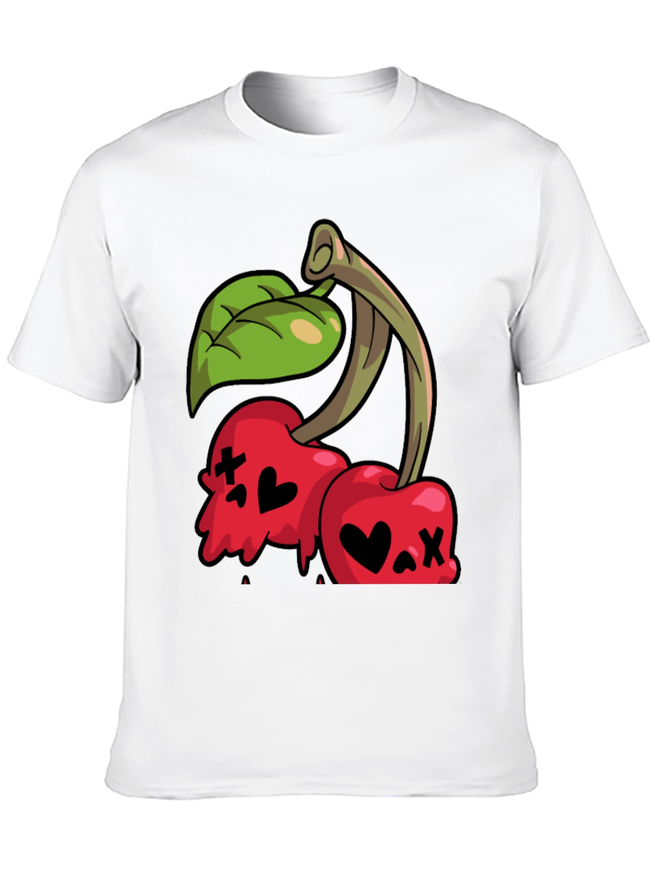 Cherry Skull Graphic Tee - Edgy Style