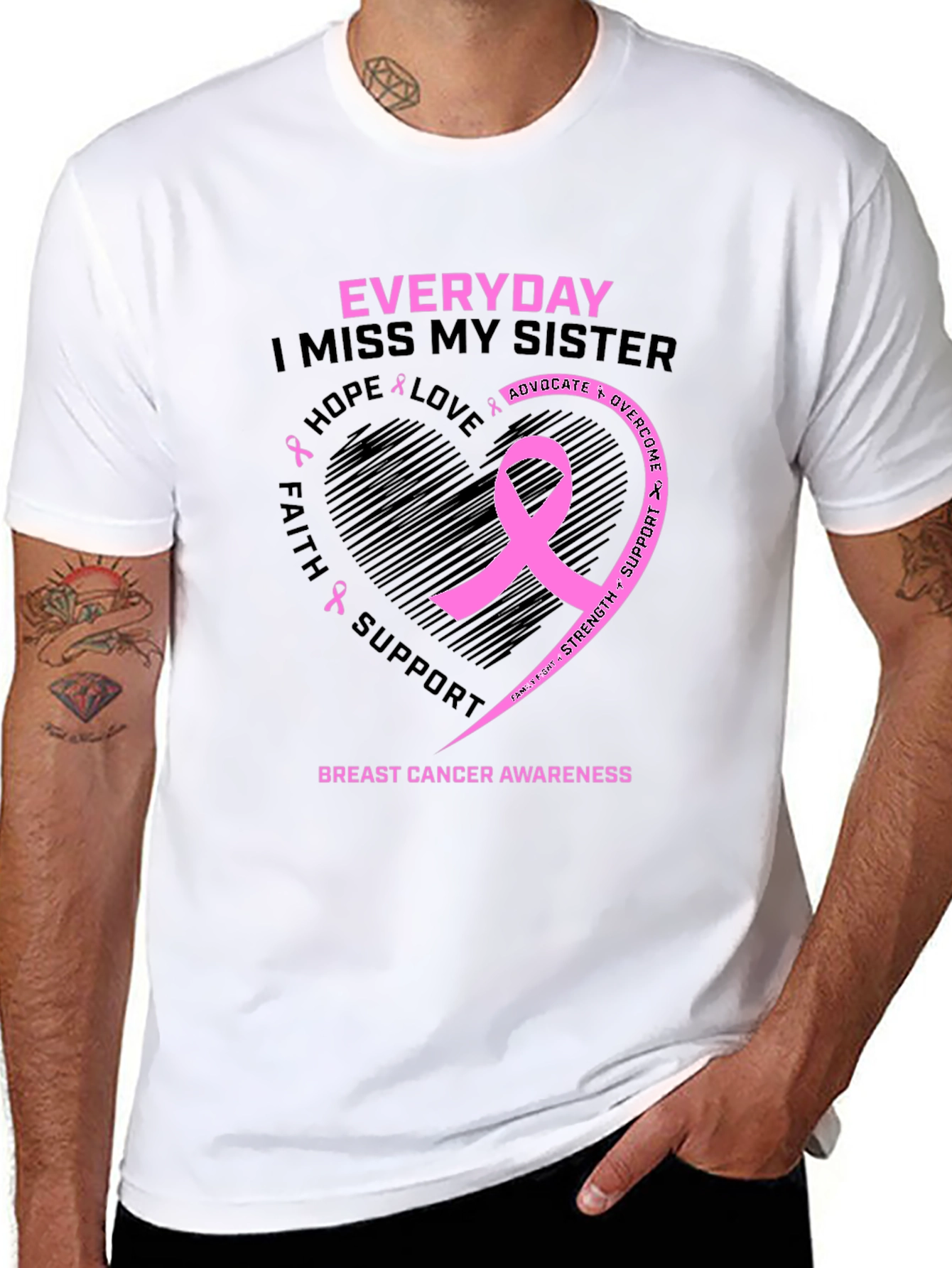 Breast Cancer Awareness Sister Memorial T-Shirt