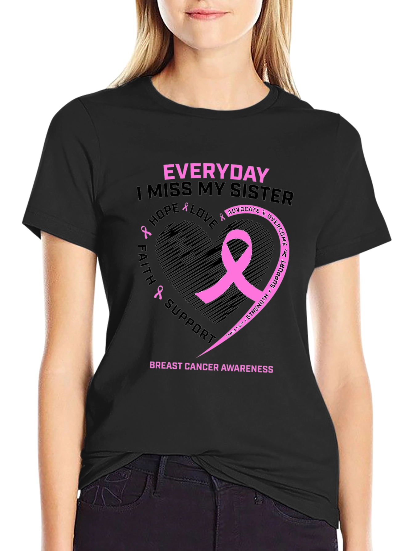 Breast Cancer Awareness Sister Memorial T-Shirt