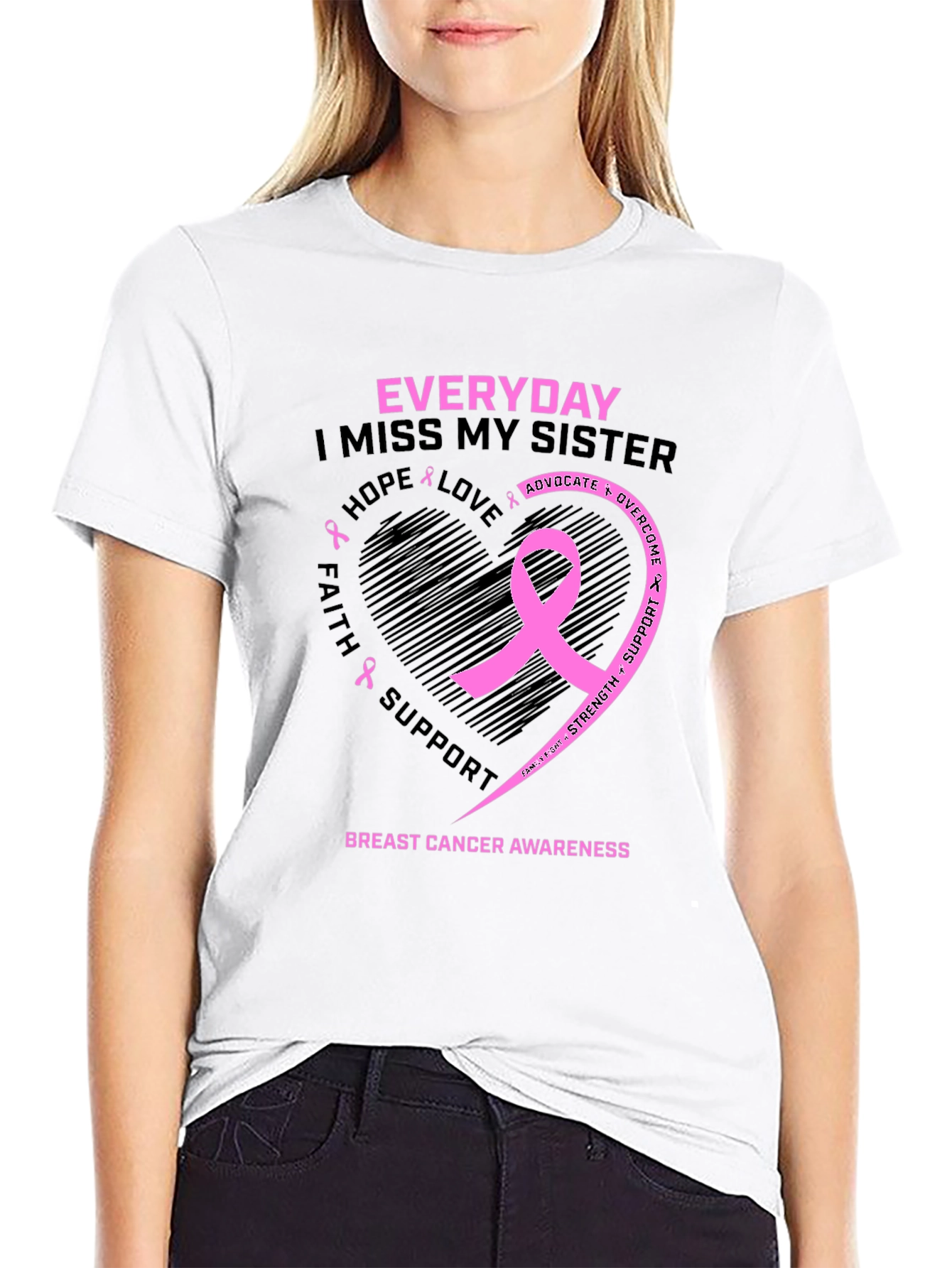 Breast Cancer Awareness Sister Memorial T-Shirt
