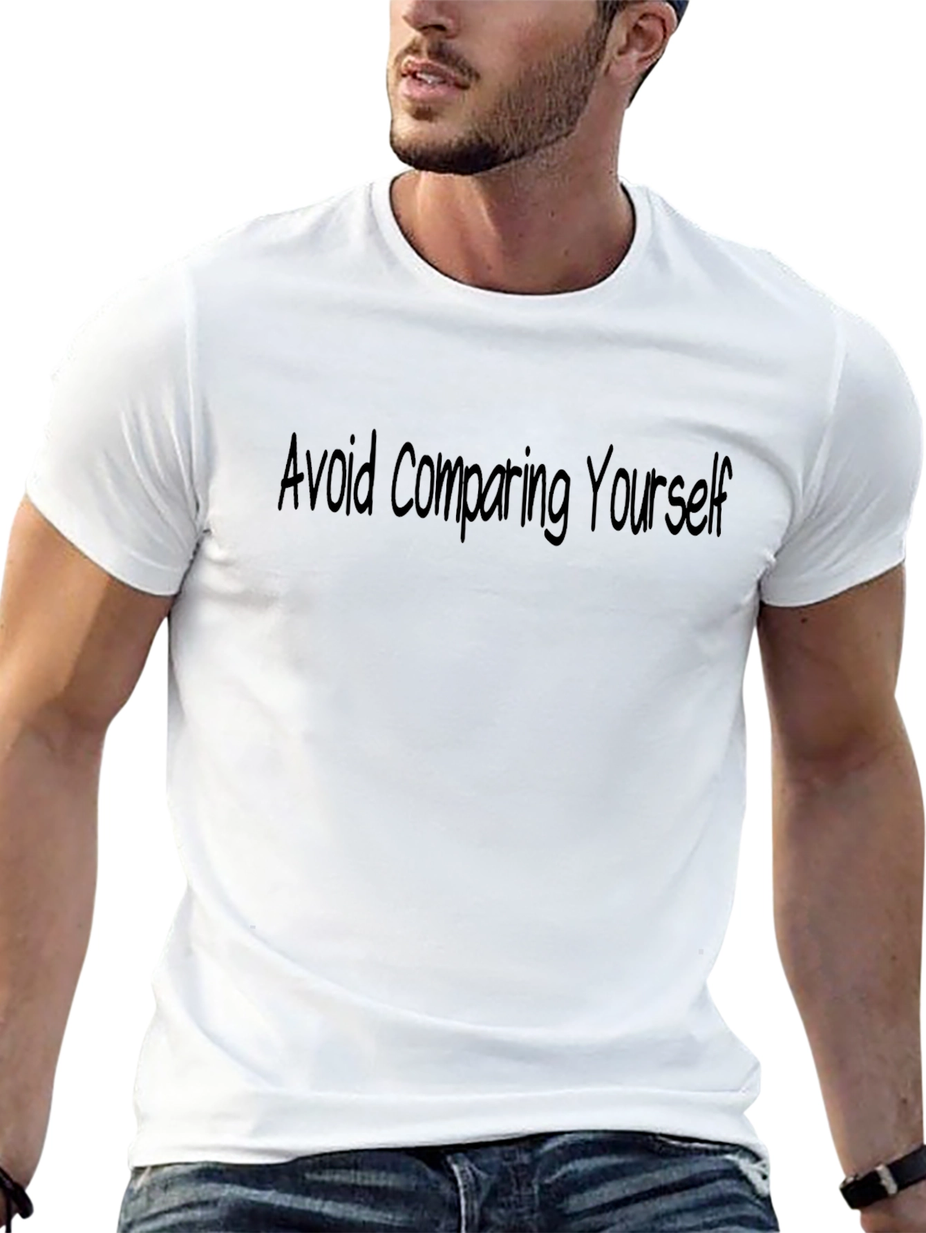 Motivational Black T-Shirt: Avoid Comparing Yourself