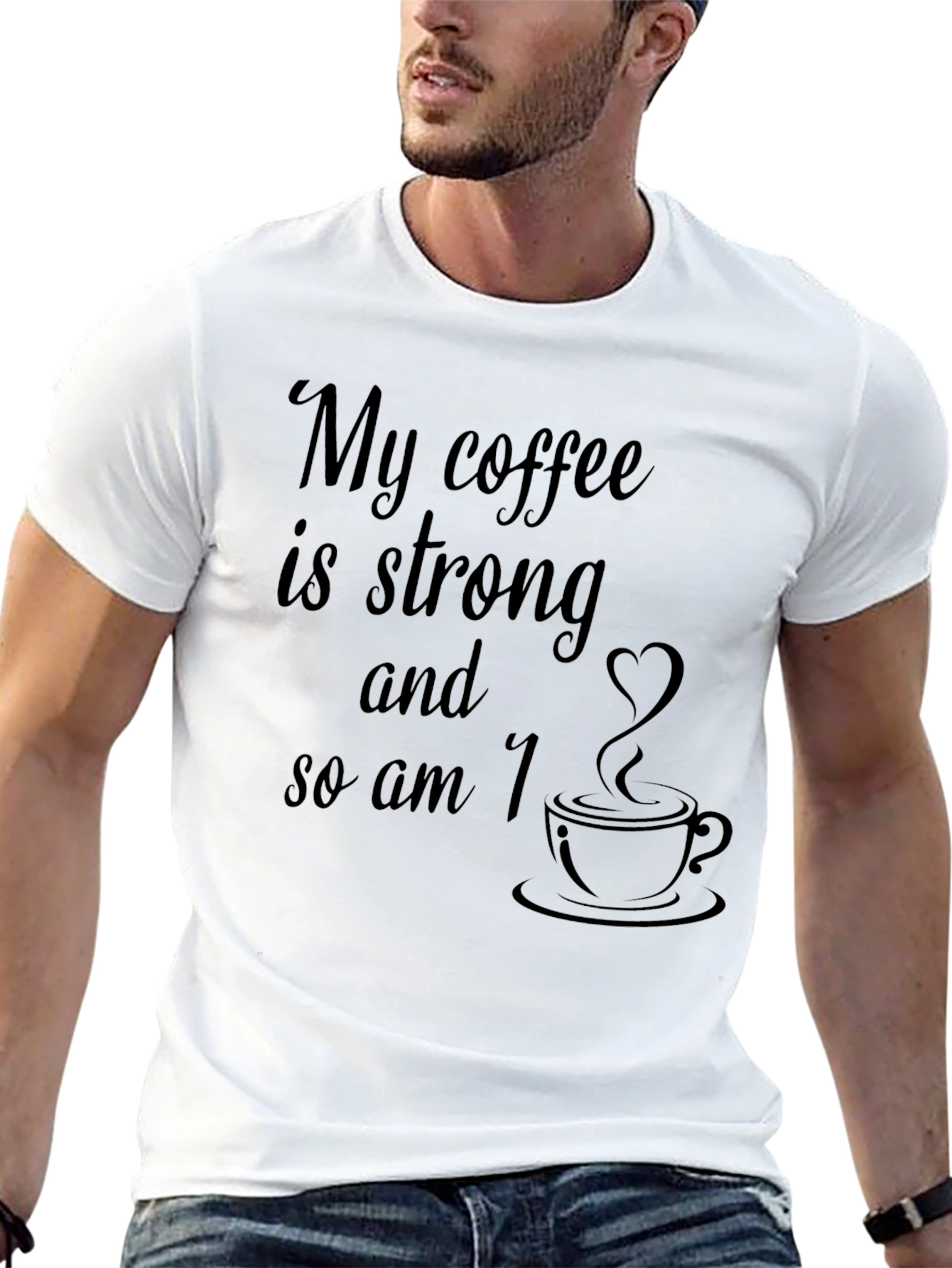 Strong Coffee Lovers Black Graphic Tee