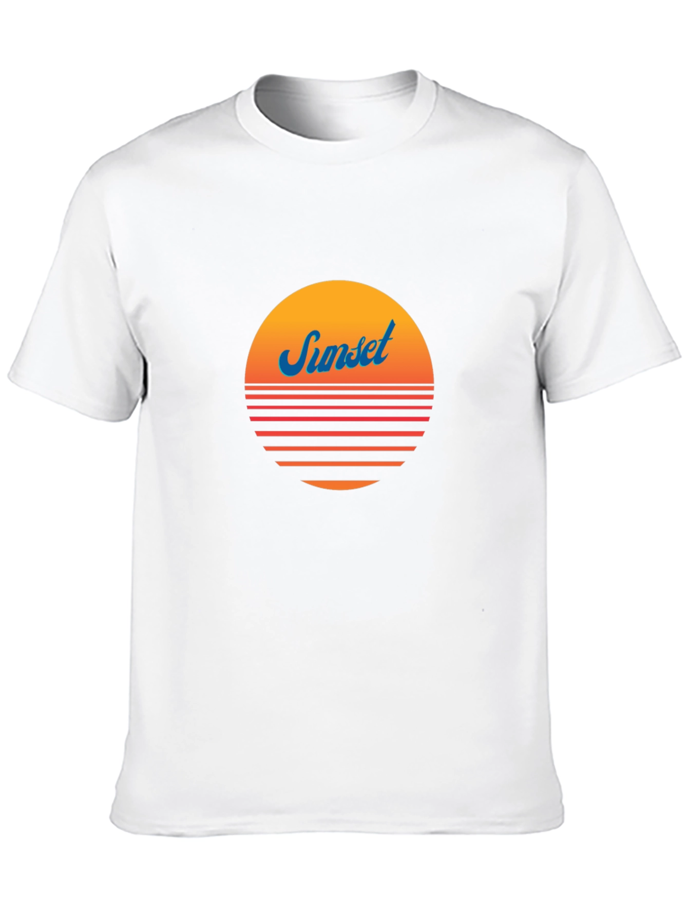 Retro Sunset Graphic Tee - Black Cotton Blend