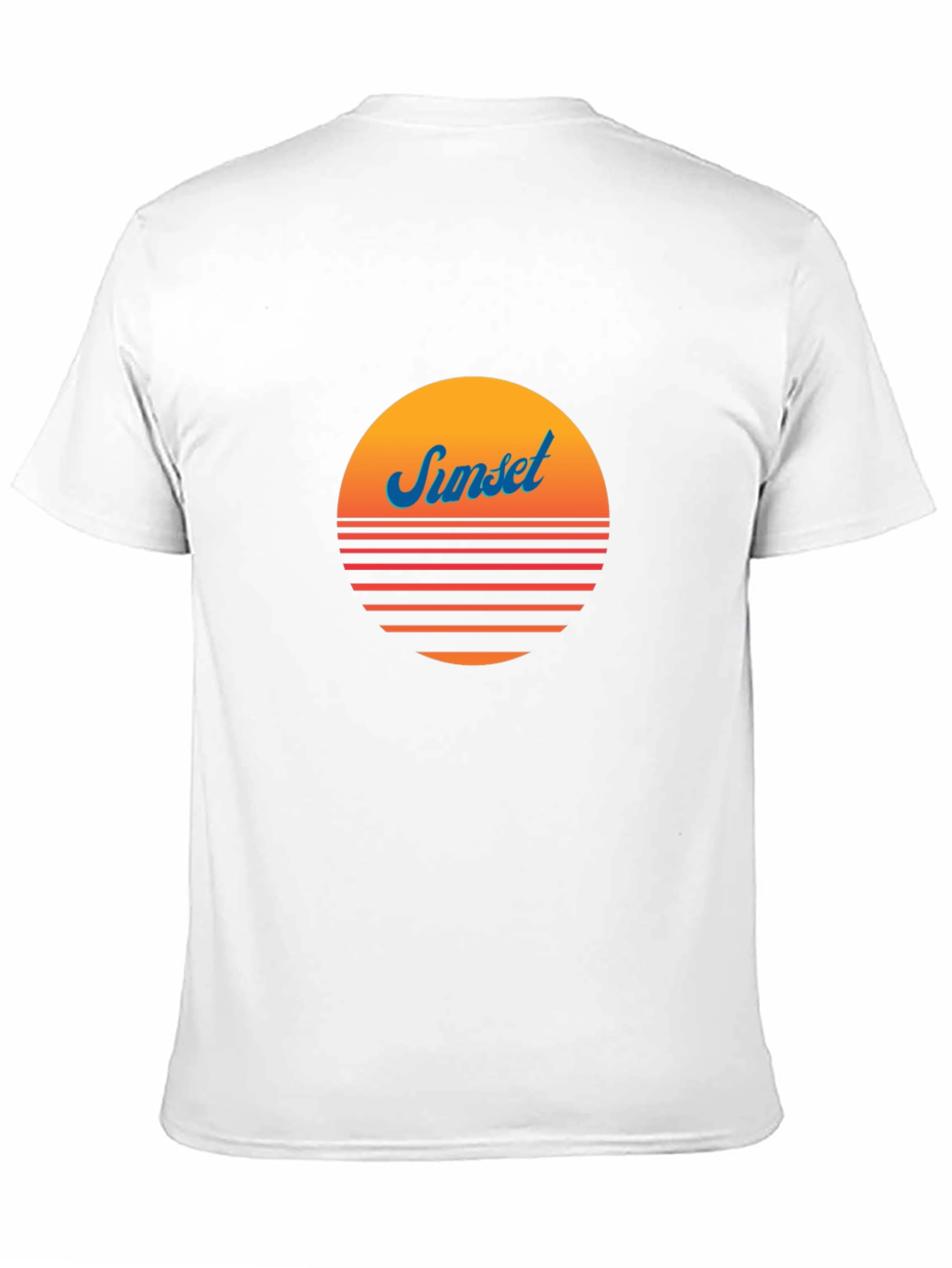 Retro Sunset Graphic Tee - Black Cotton Blend