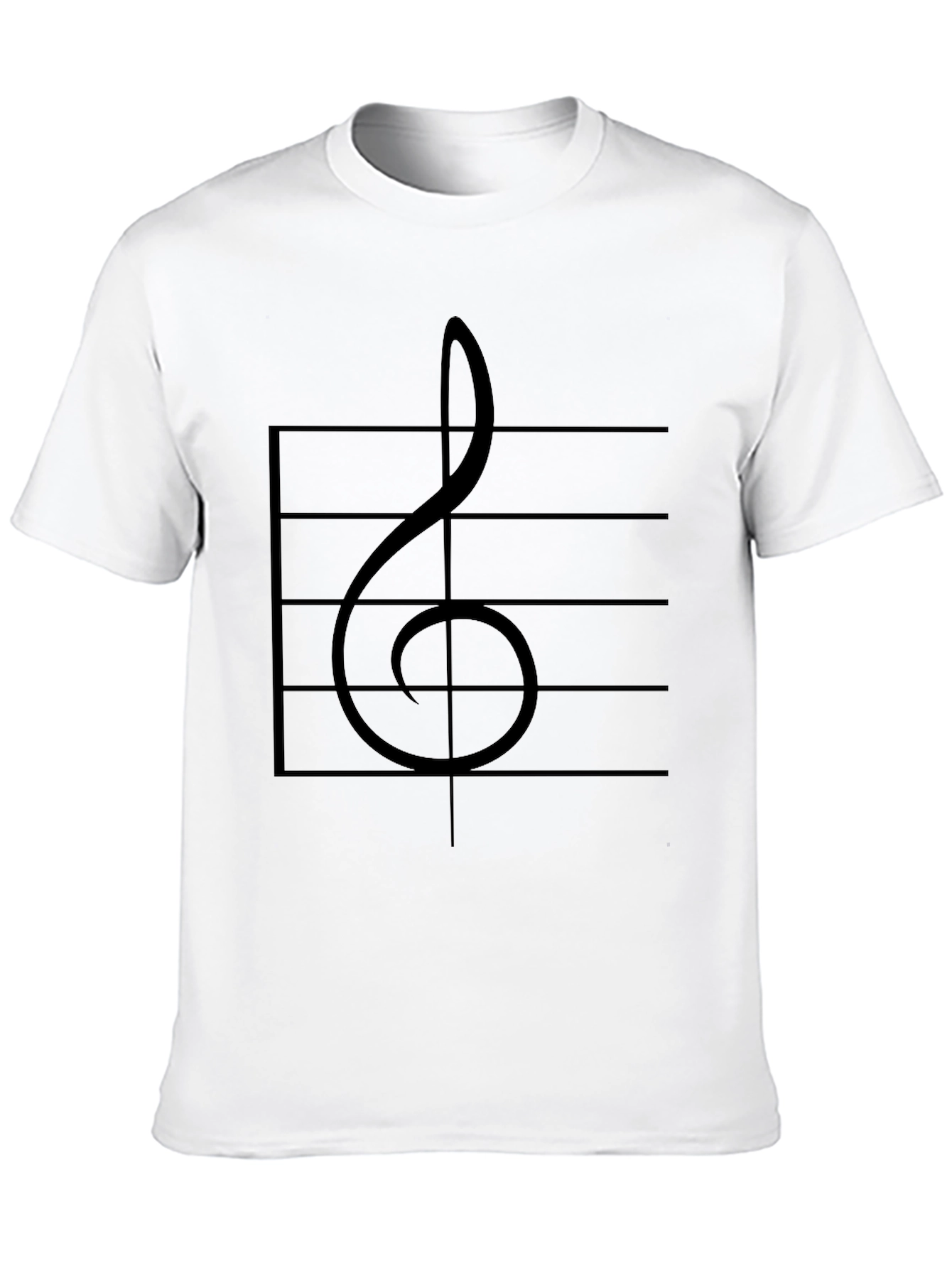 Musical Note T-Shirt - Bass Clef Staff Design