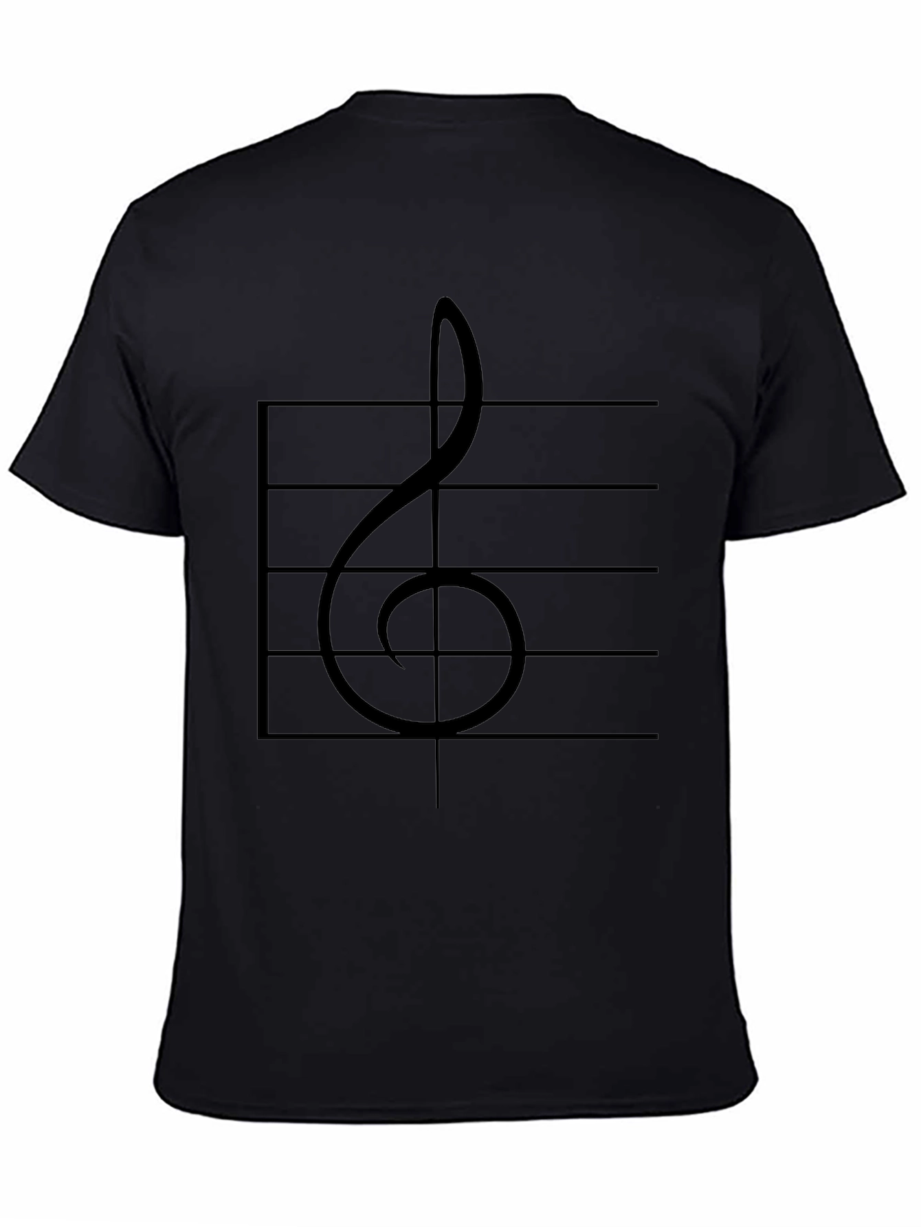 Musical Note T-Shirt - Bass Clef Staff Design