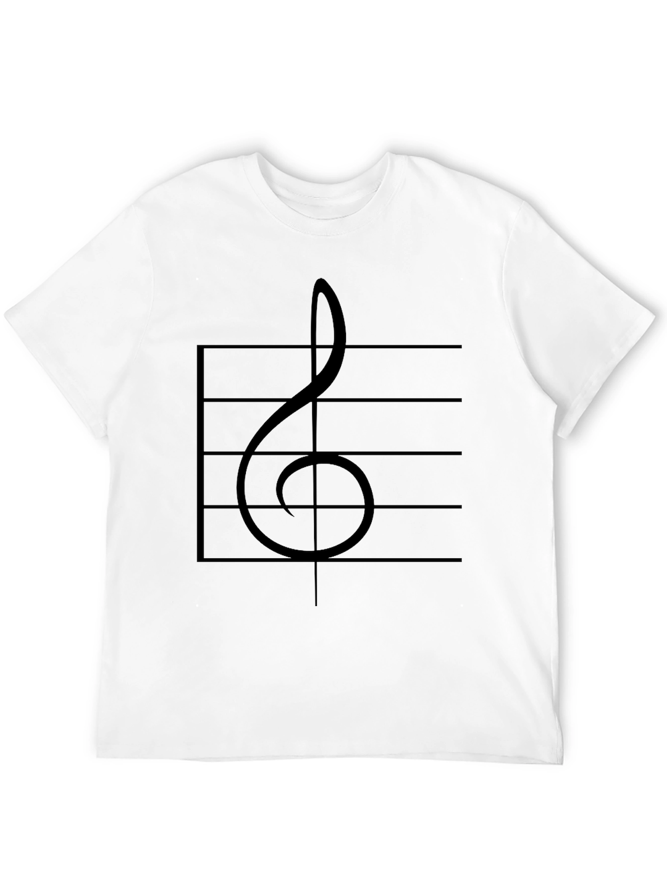 Musical Note T-Shirt - Bass Clef Staff Design