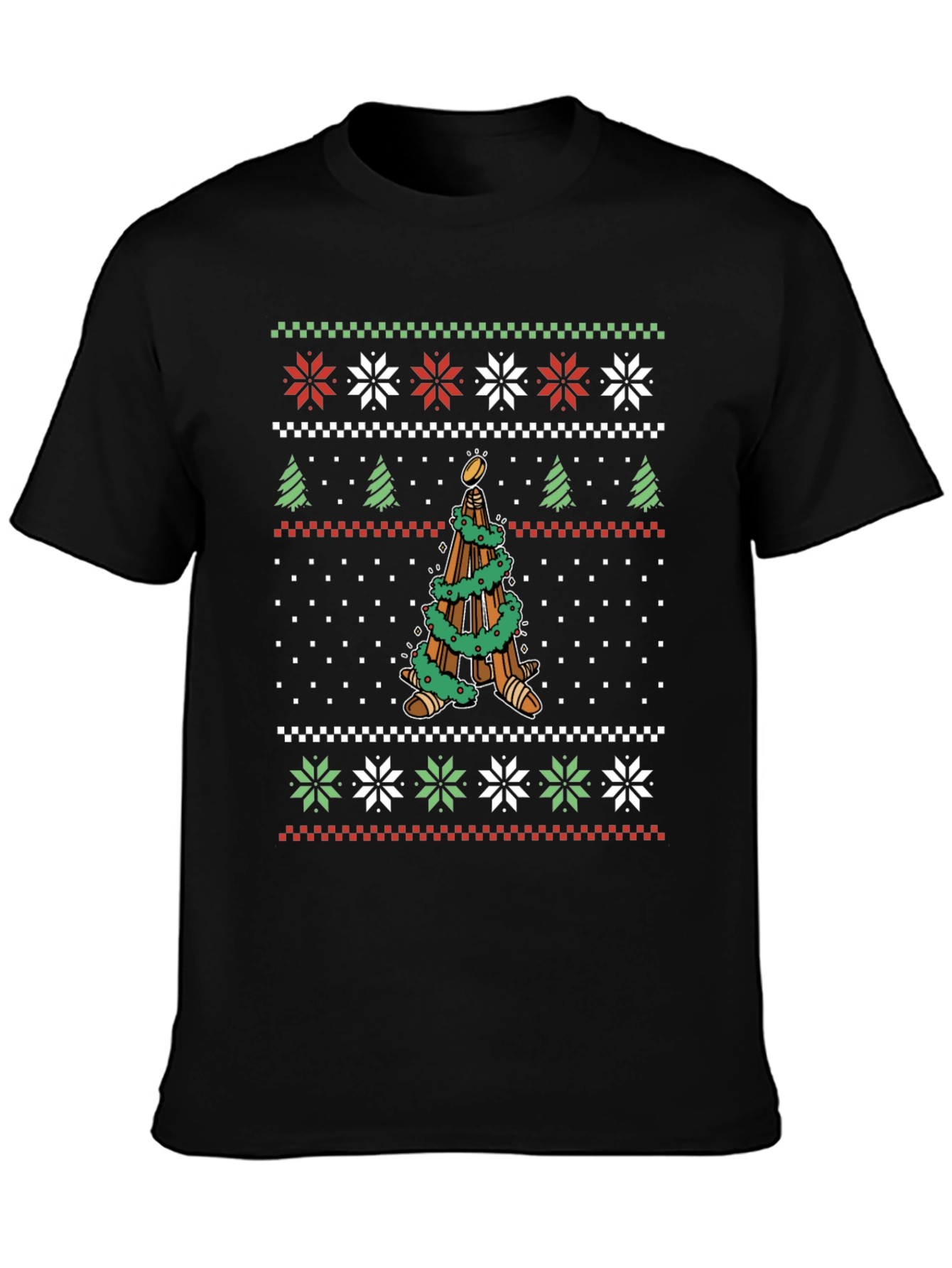 Festive Ugly Christmas T-Shirt - Unique Tree Design