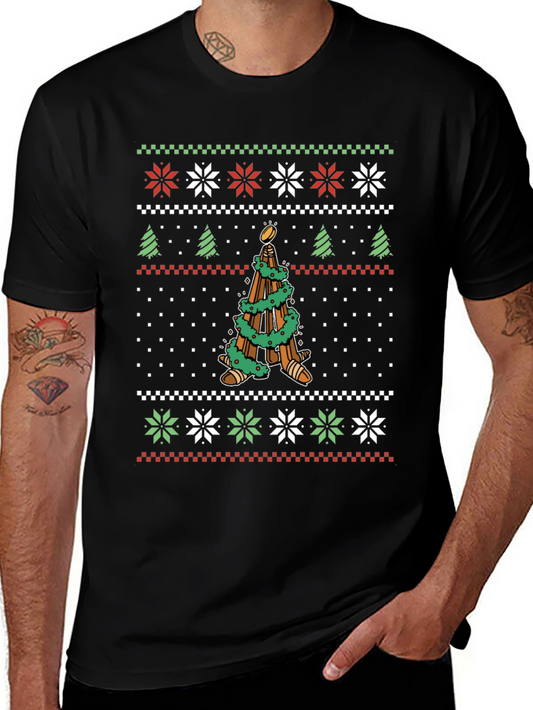 Festive Ugly Christmas T-Shirt - Unique Tree Design