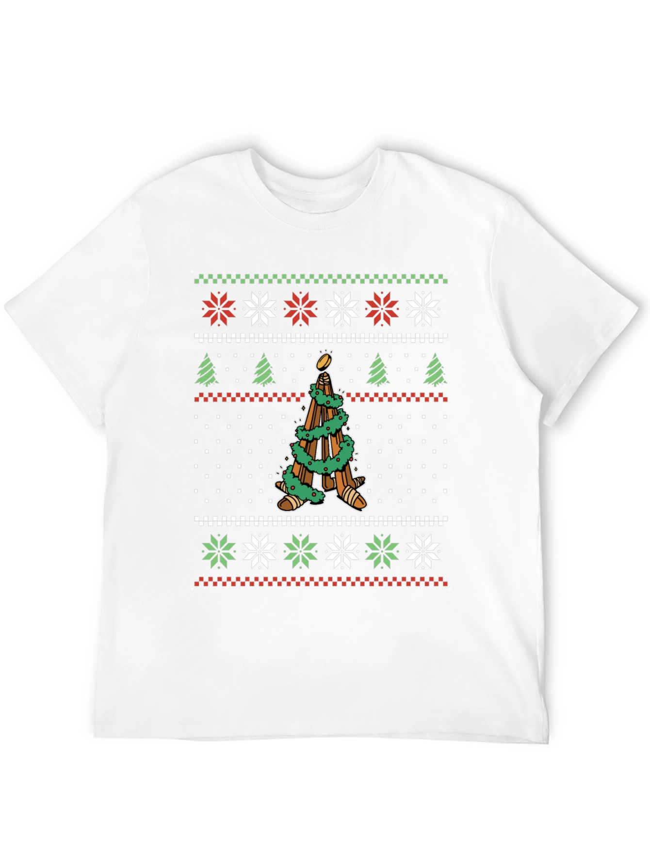 Festive Ugly Christmas T-Shirt - Unique Tree Design