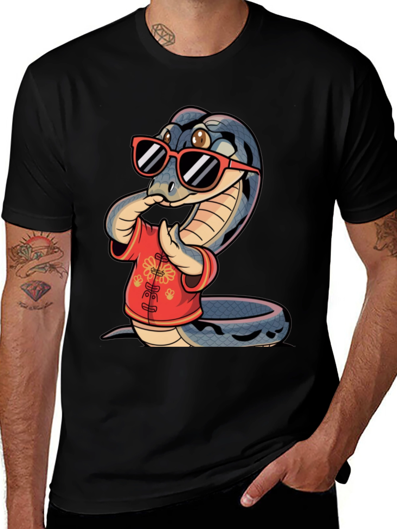 Cool Snake in Sunglasses Graphic Tee
