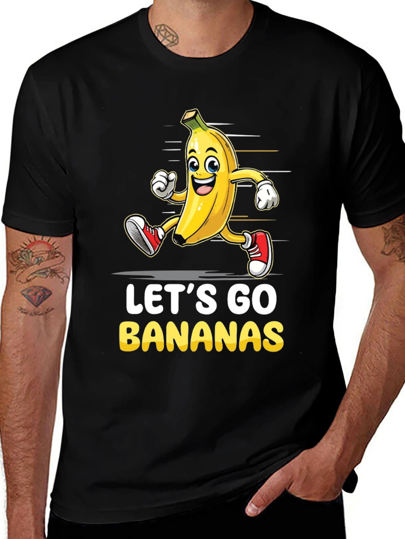 Lets Go Bananas Graphic Tee - Running Banana T-Shirt