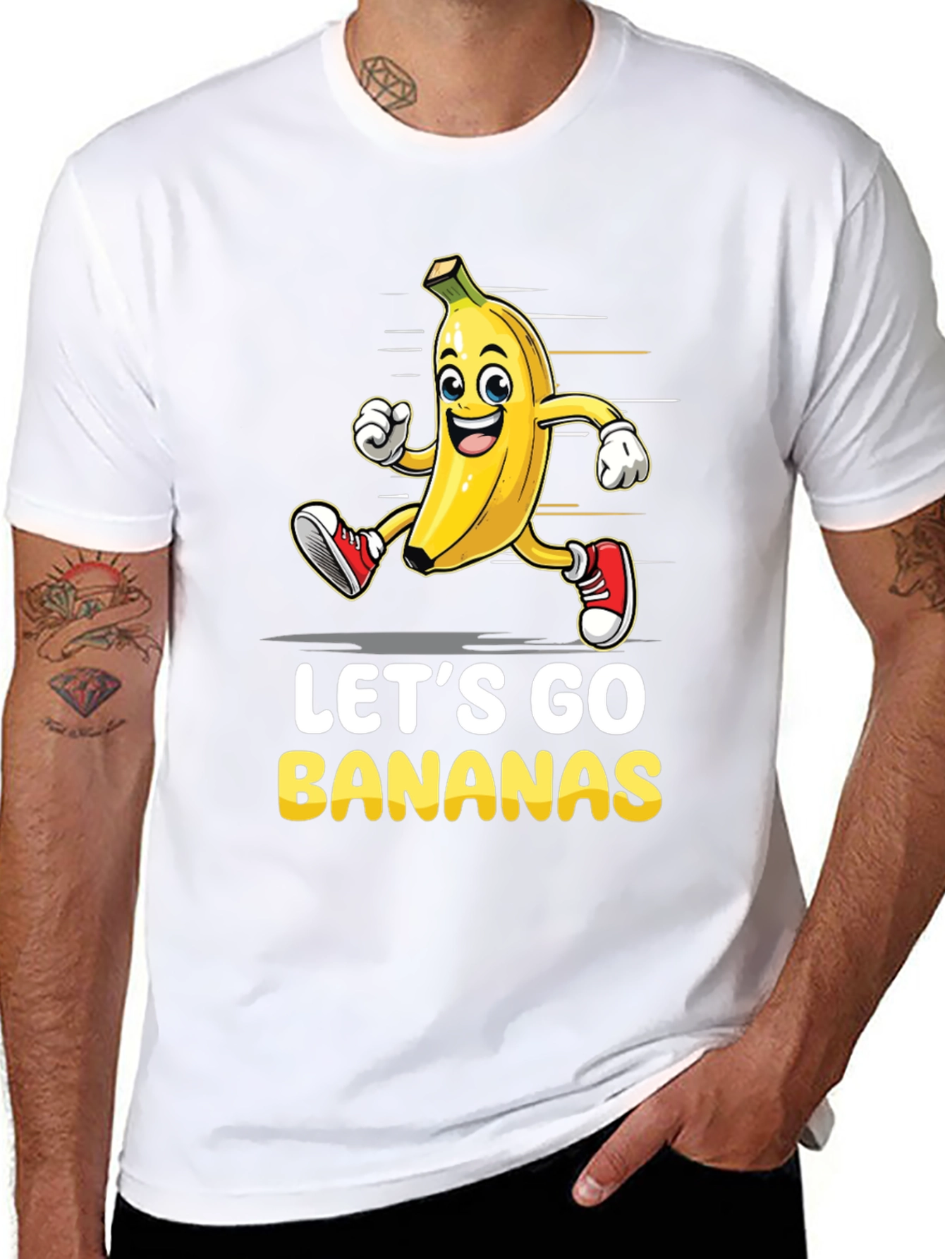 Lets Go Bananas Graphic Tee - Running Banana T-Shirt