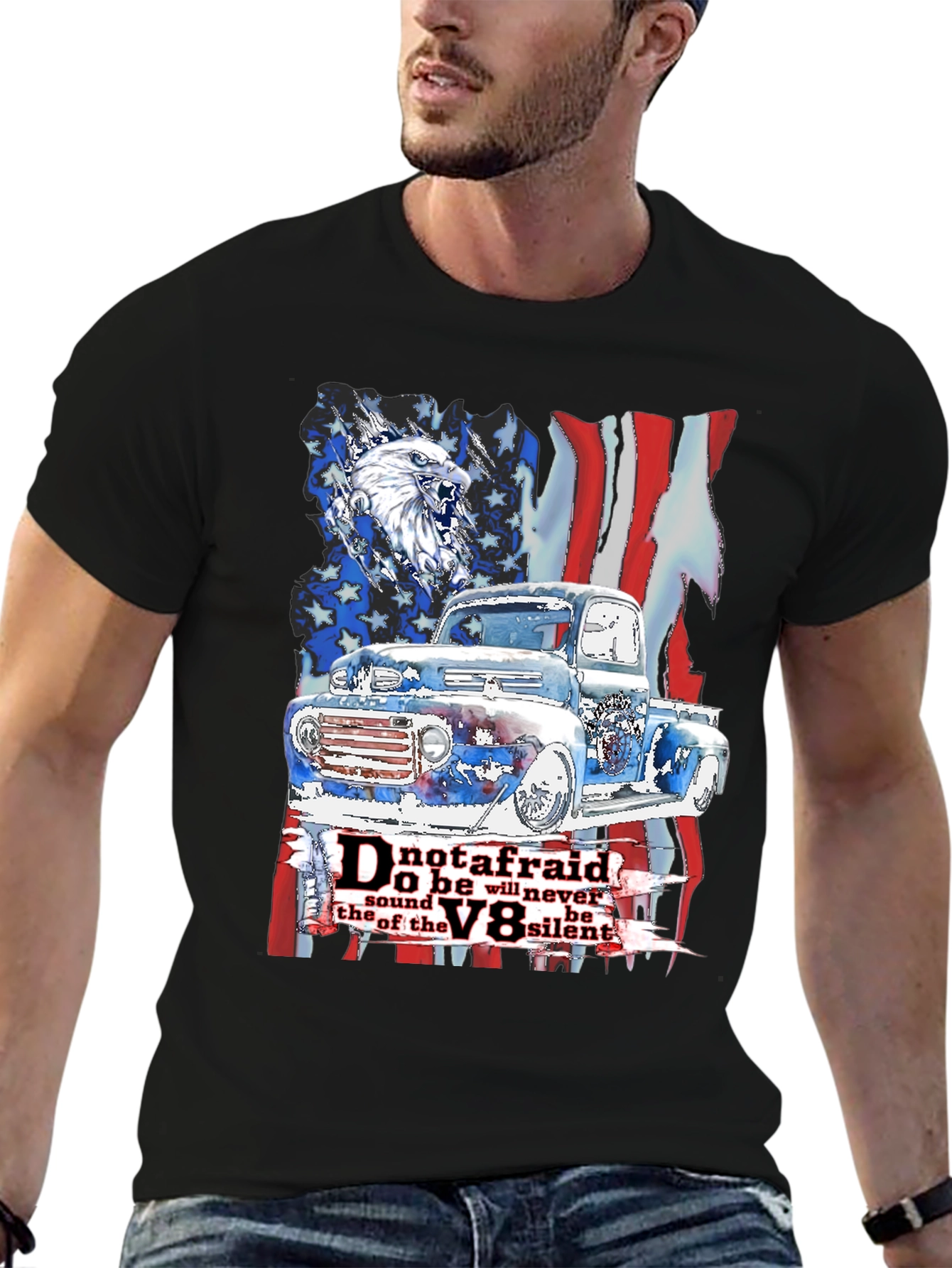 Patriotic Truck V8 T-Shirt - Freedom Apparel
