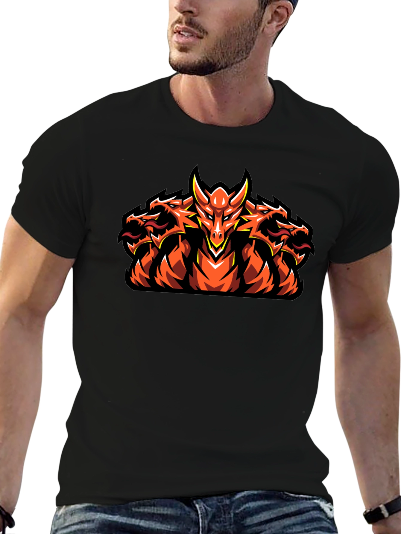 Hydra Dragon Graphic Tee - Mens Black T-Shirt