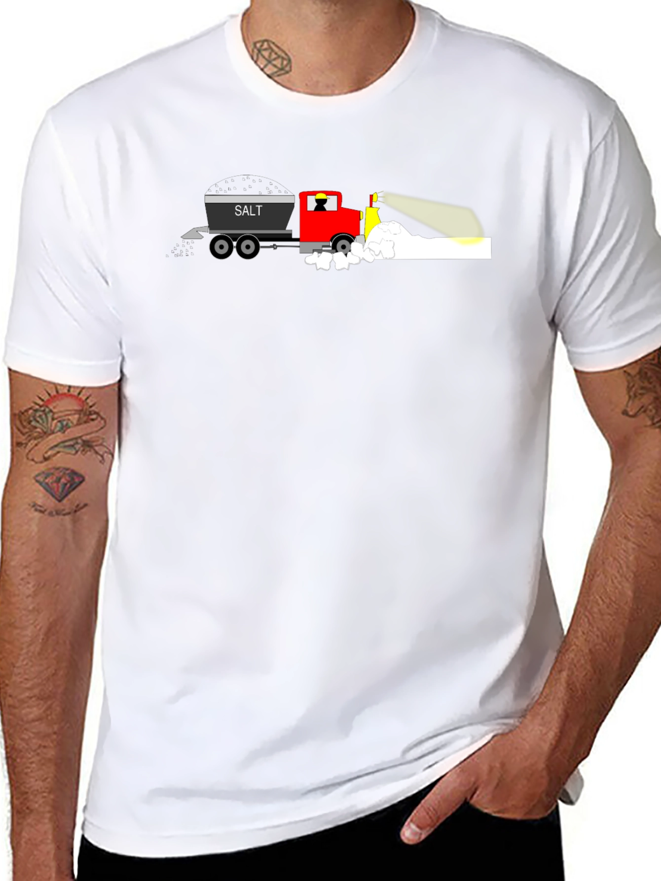 Salt Truck Graphic Tee - Black Cotton T-Shirt
