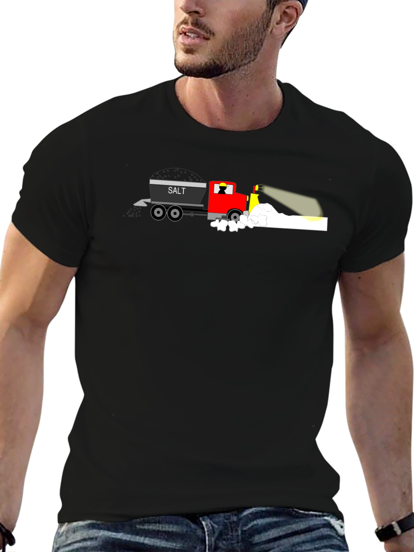 Salt Truck Graphic Tee - Black Cotton T-Shirt