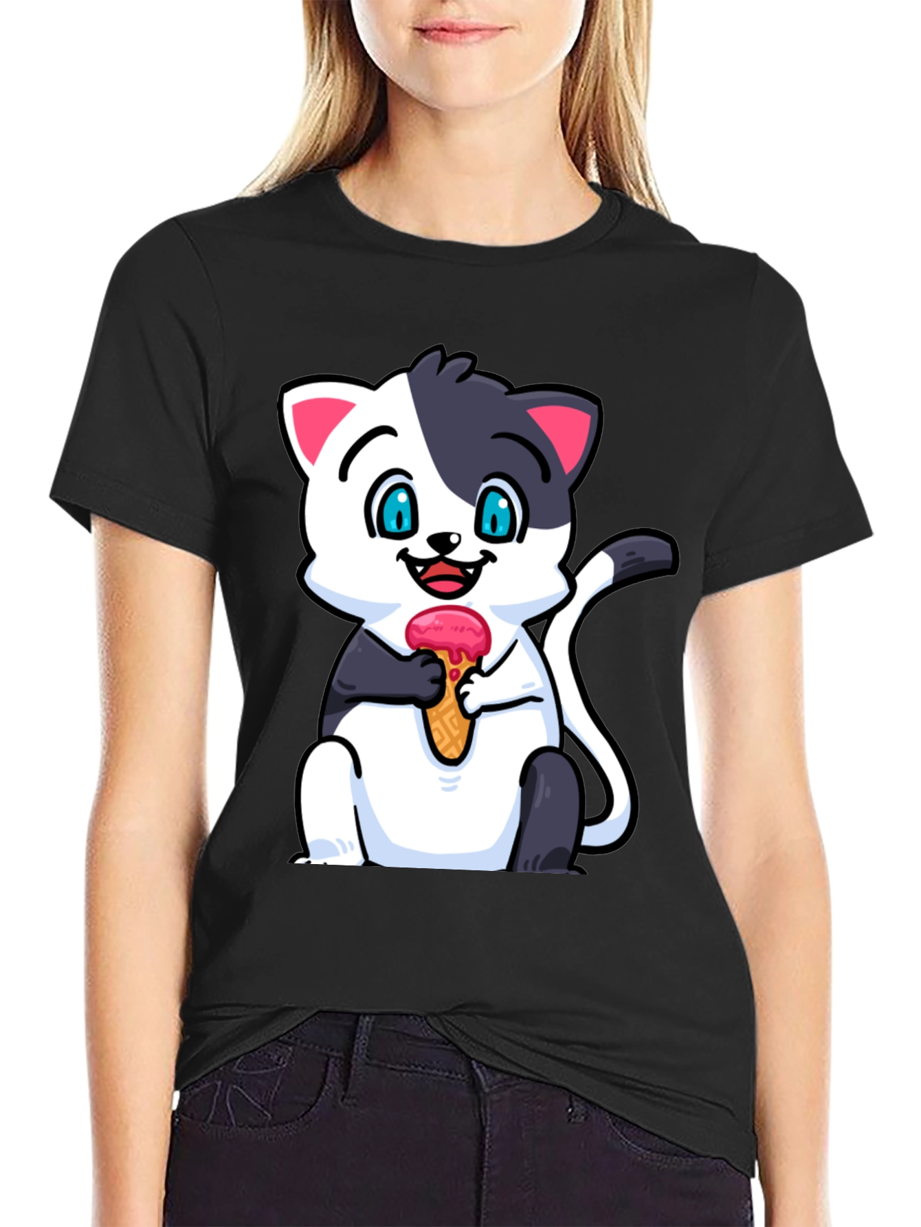 Cute Cat Ice Cream T-Shirt