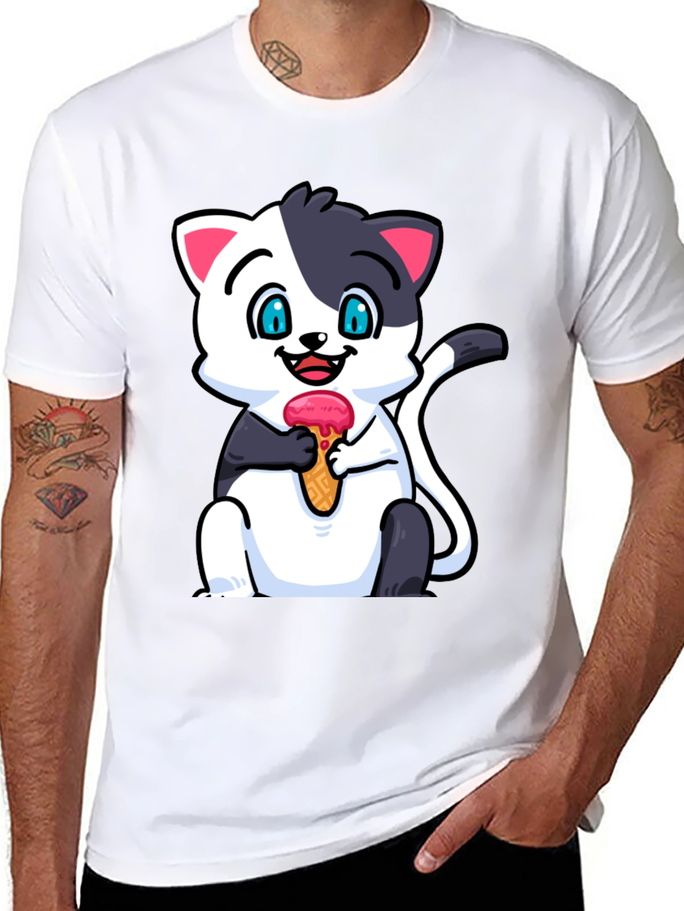 Cute Cat Ice Cream T-Shirt