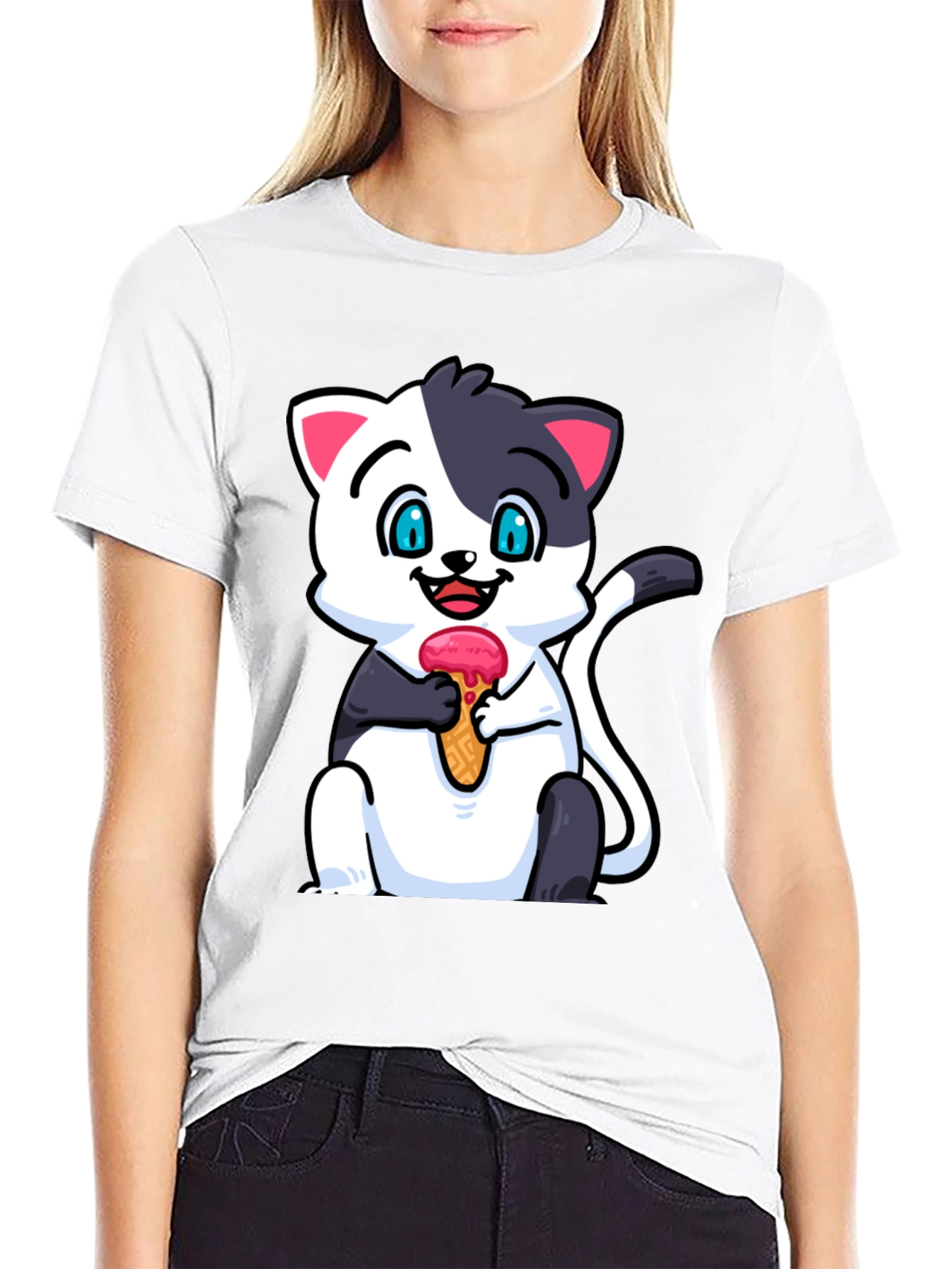 Cute Cat Ice Cream T-Shirt