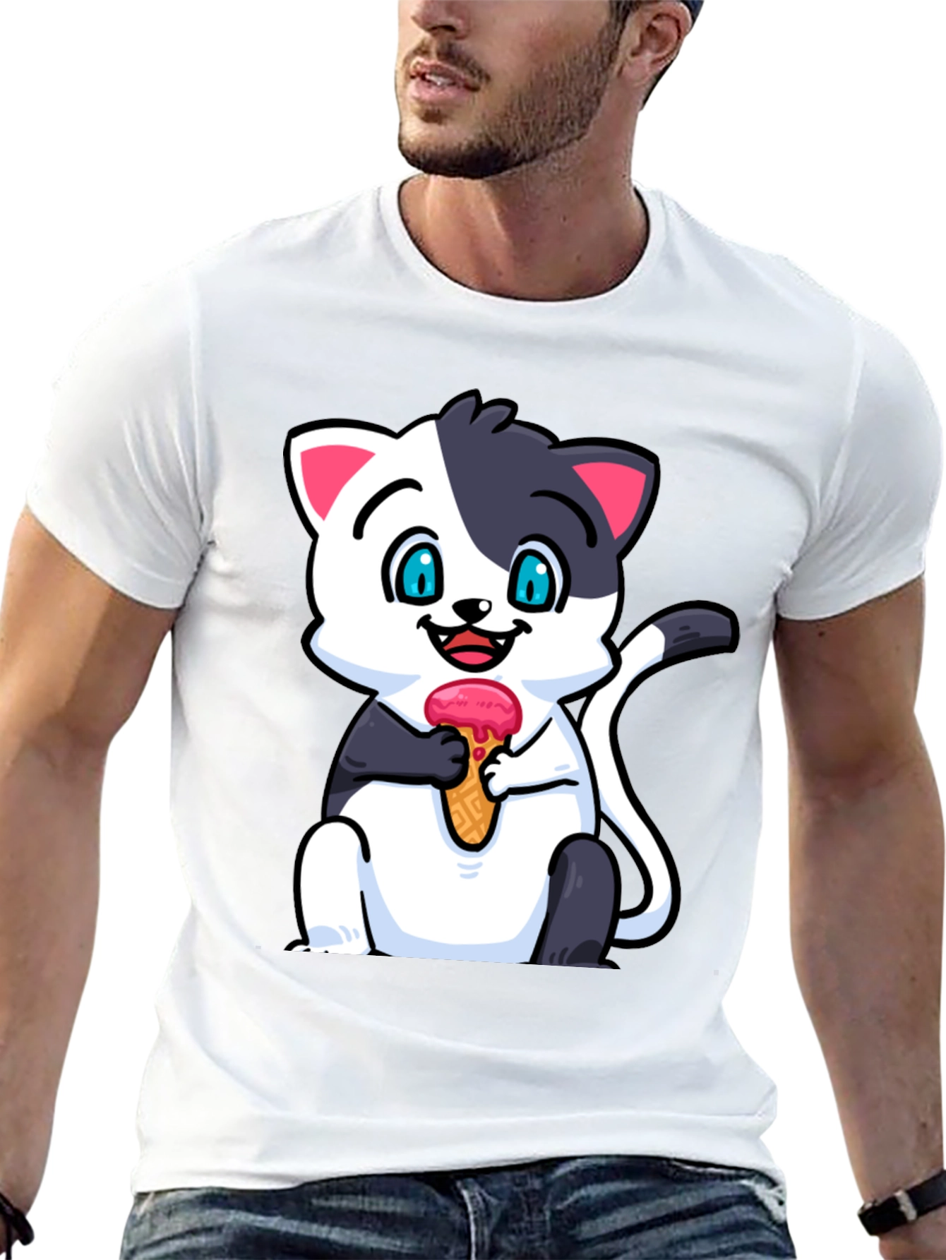 Cute Cat Ice Cream T-Shirt