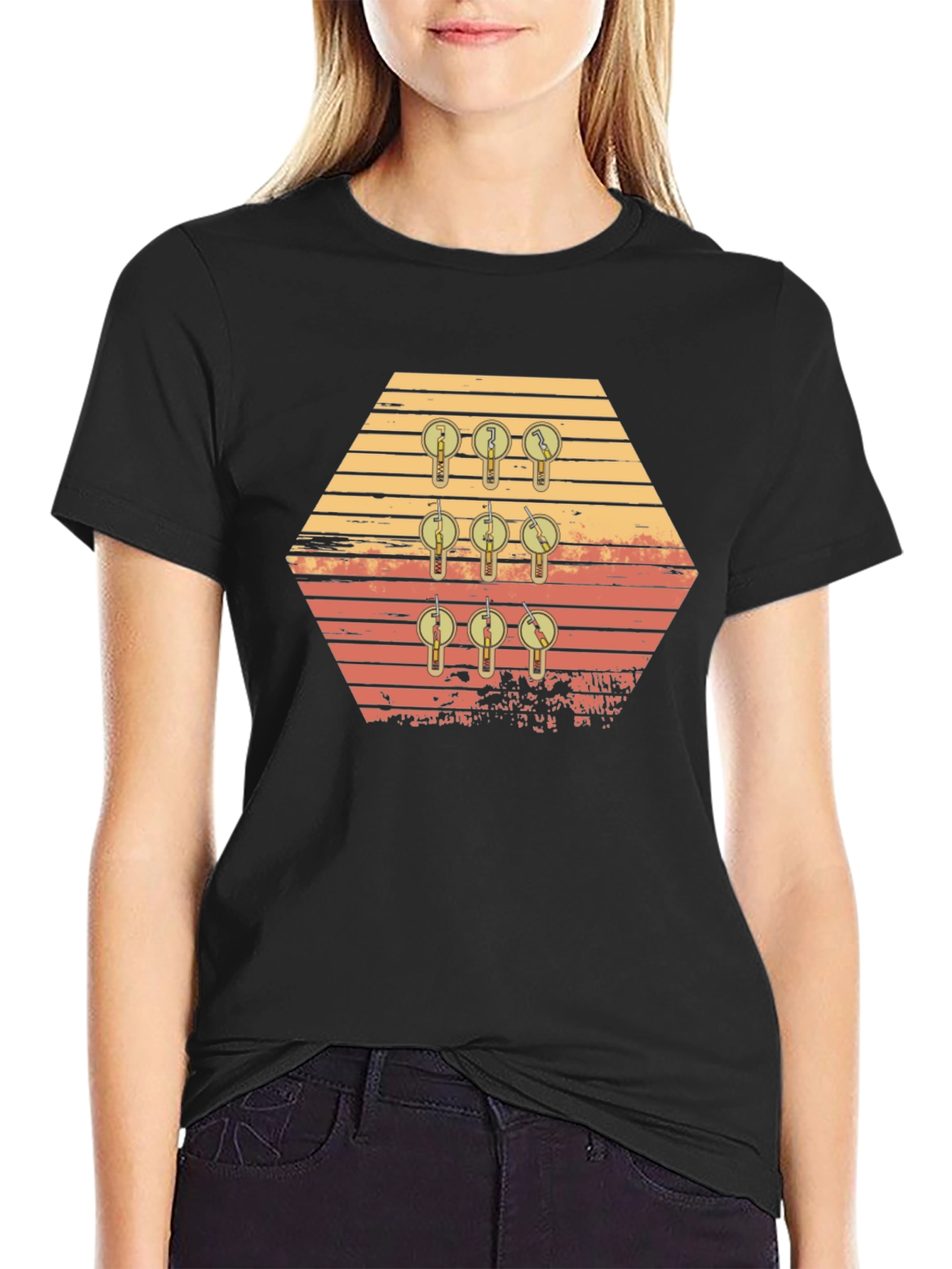 Retro Keys Graphic Tee - Black