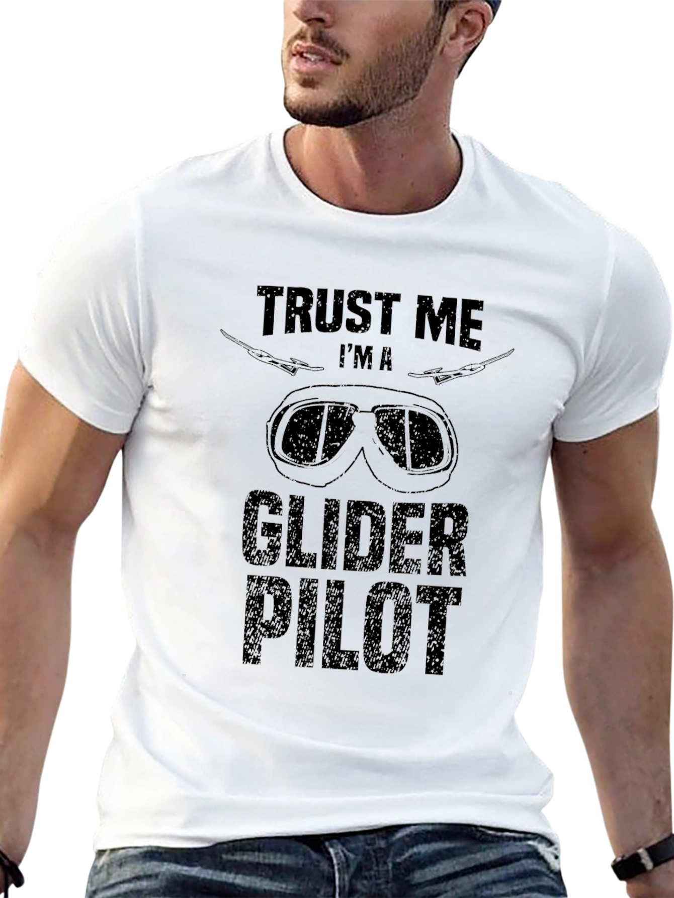 Trust Me Im A Glider Pilot Black Graphic T-Shirt